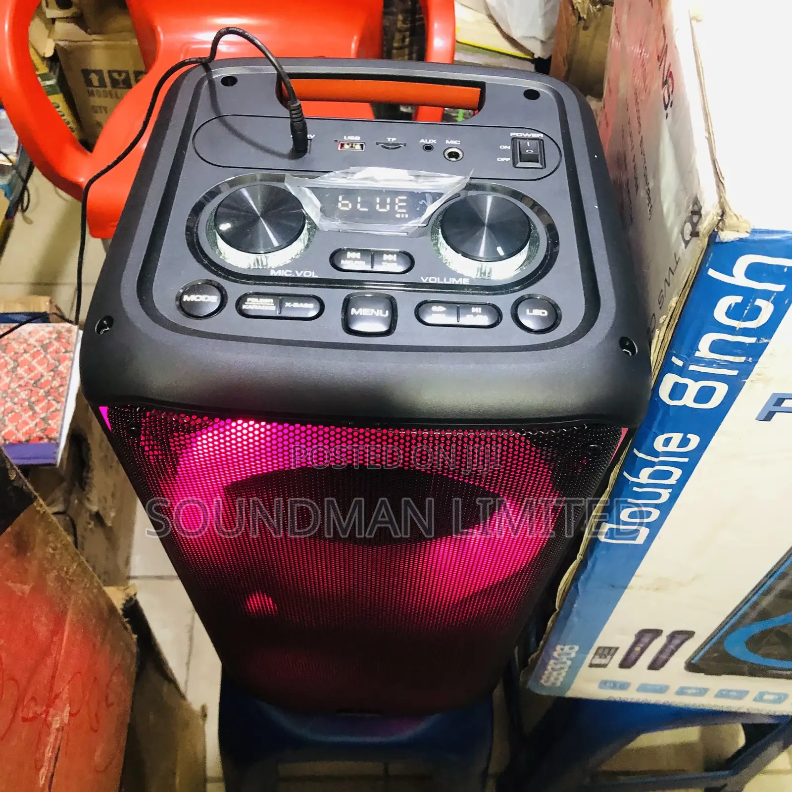 Temeisheng Portable Rechargeable Party High Bass Speaker With Two Mics