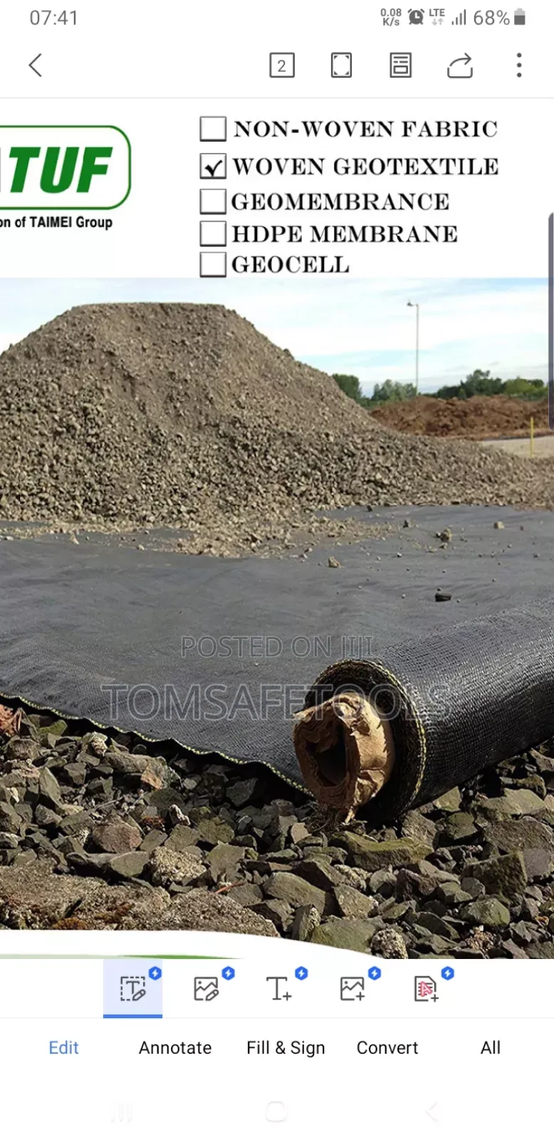 Geotexile 5.3meter By 200metrr