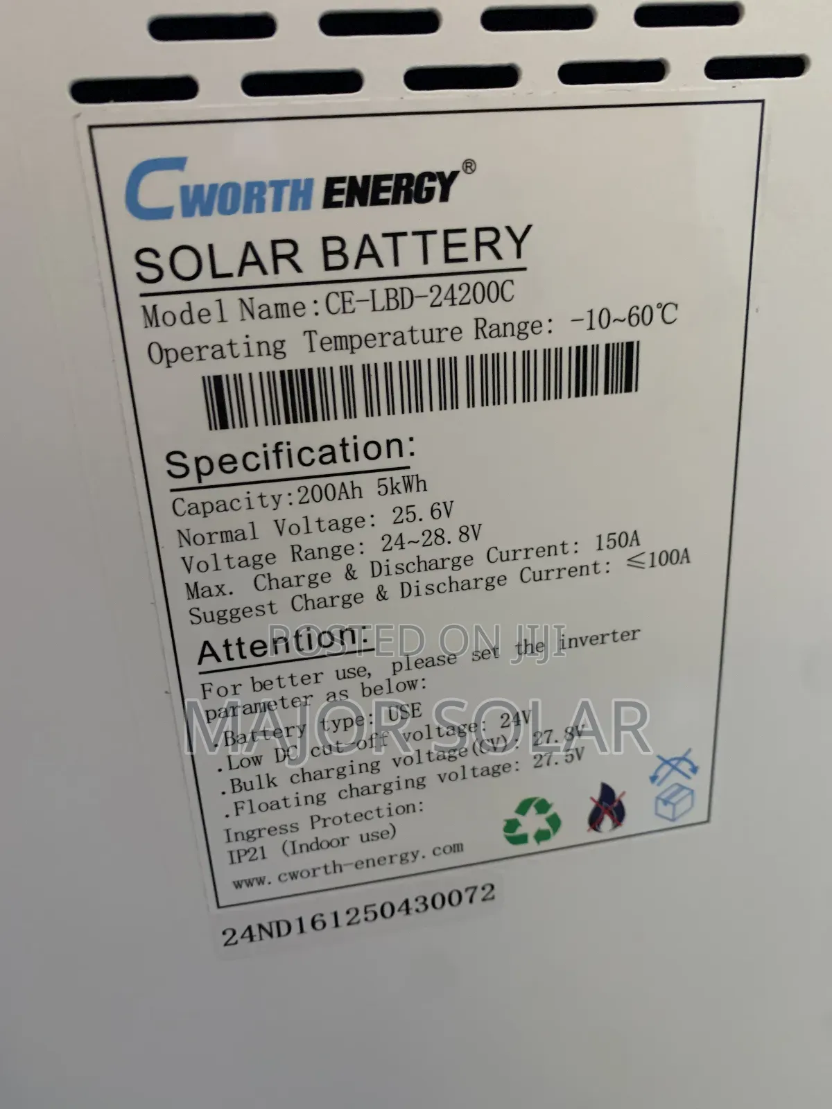 C Worth 5kwh 24v Lithium Ion Battery