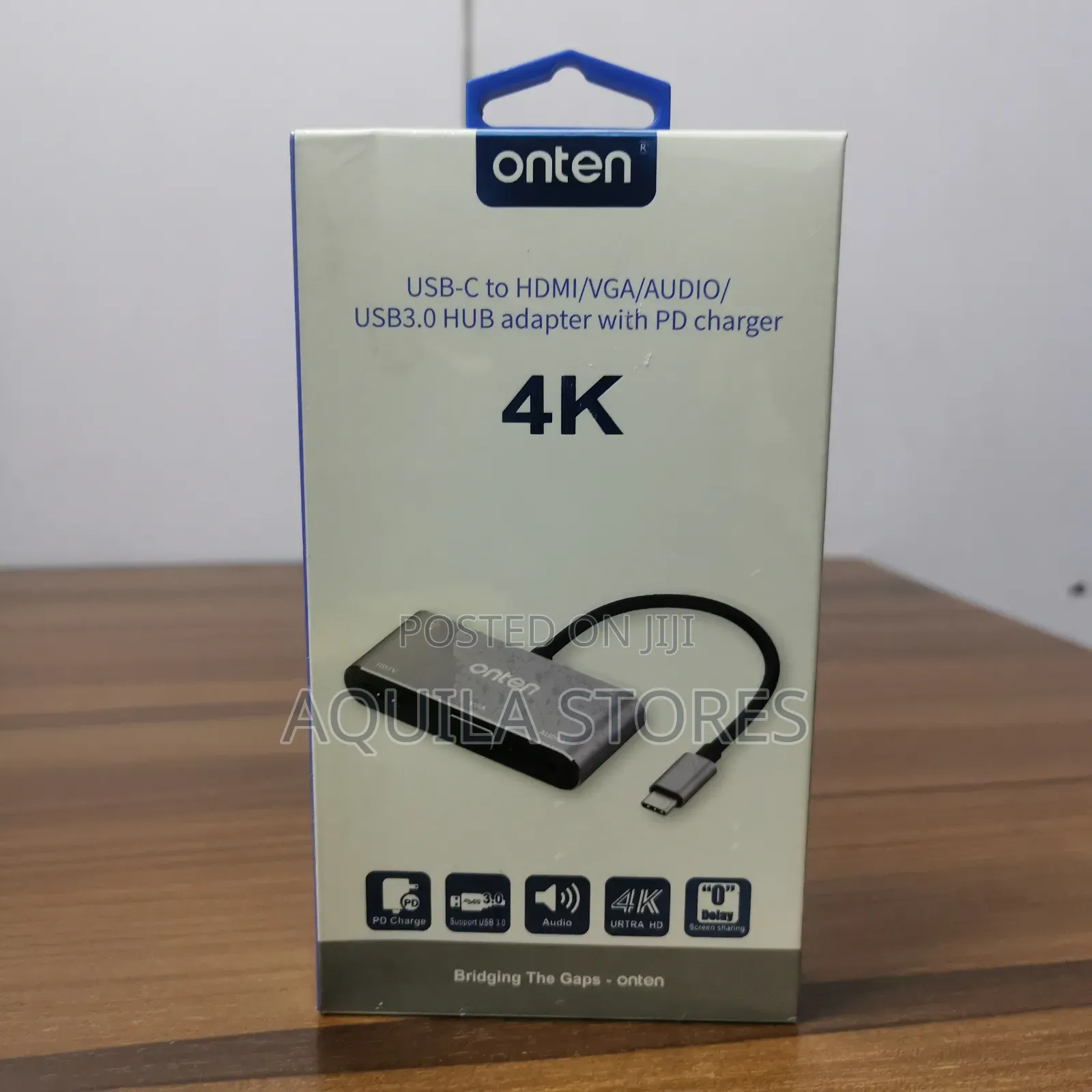 Onten Usb-C to Hdmi/Vga/Audio/Usb 3.0 Hub With Pd Charger.