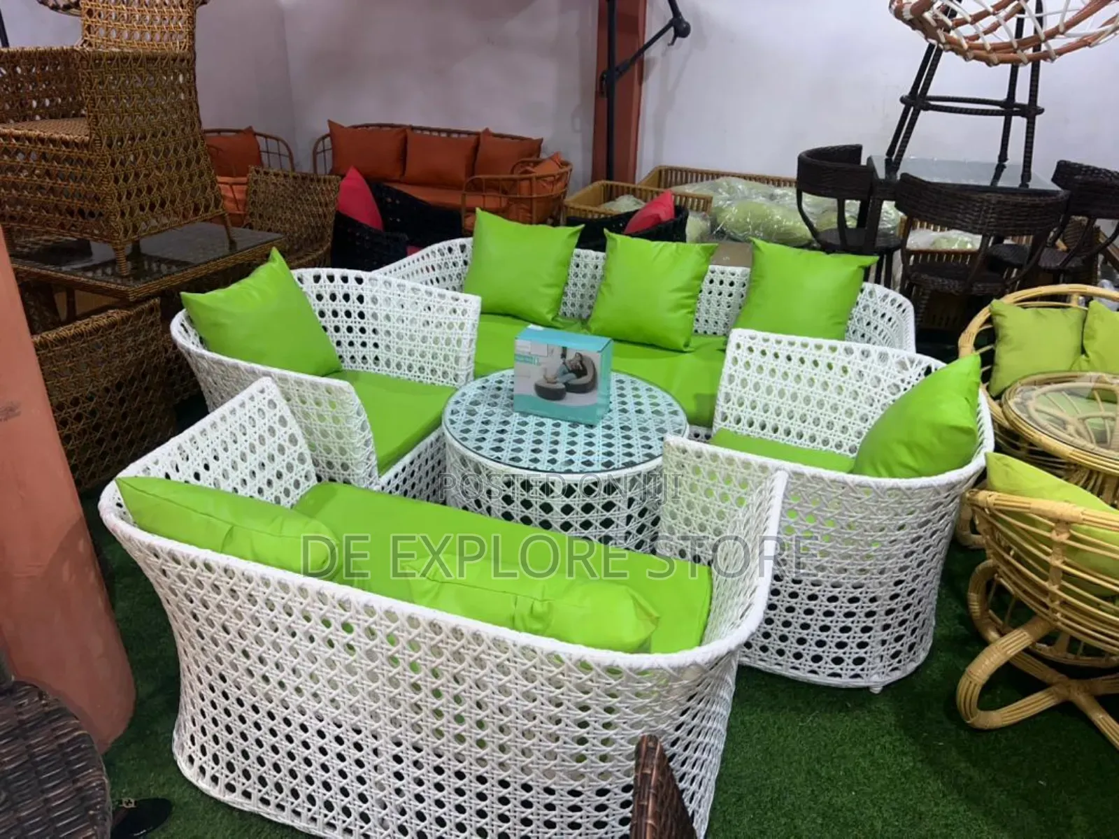White Outdoor Set With Cushion