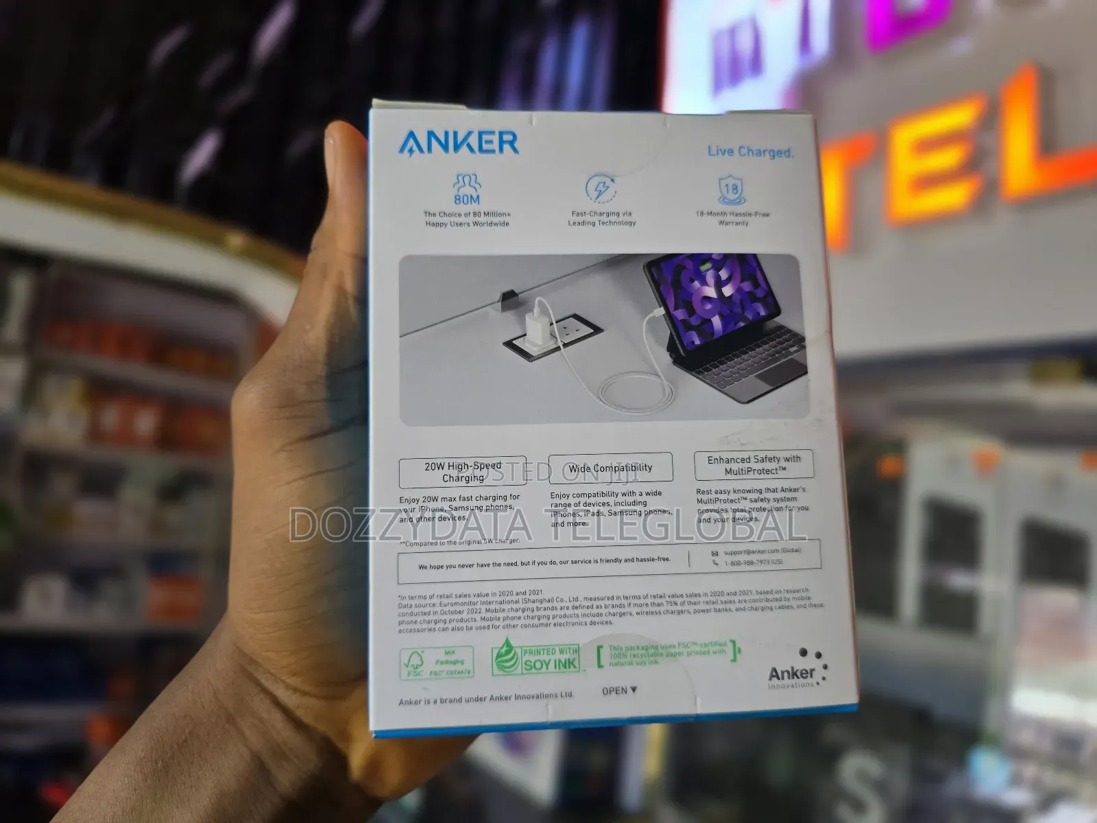 Anker High Speed Usb C Charger With a Usb C Cable 20w