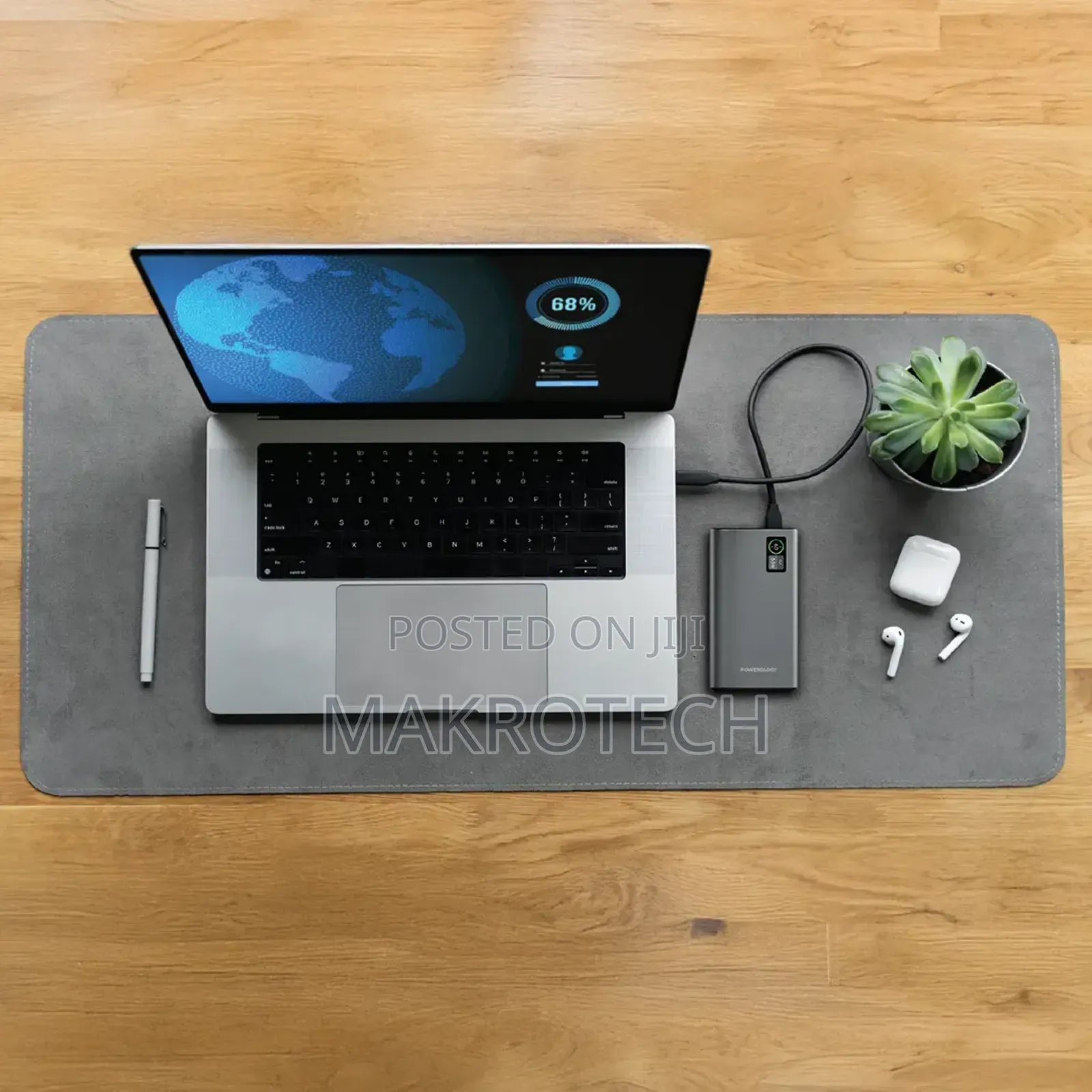 Powerology Aluminum 20000mah Power Bank - Dark Gray