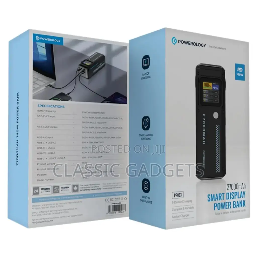 Powerology Pp083 27000mah Smart Display Power Bank