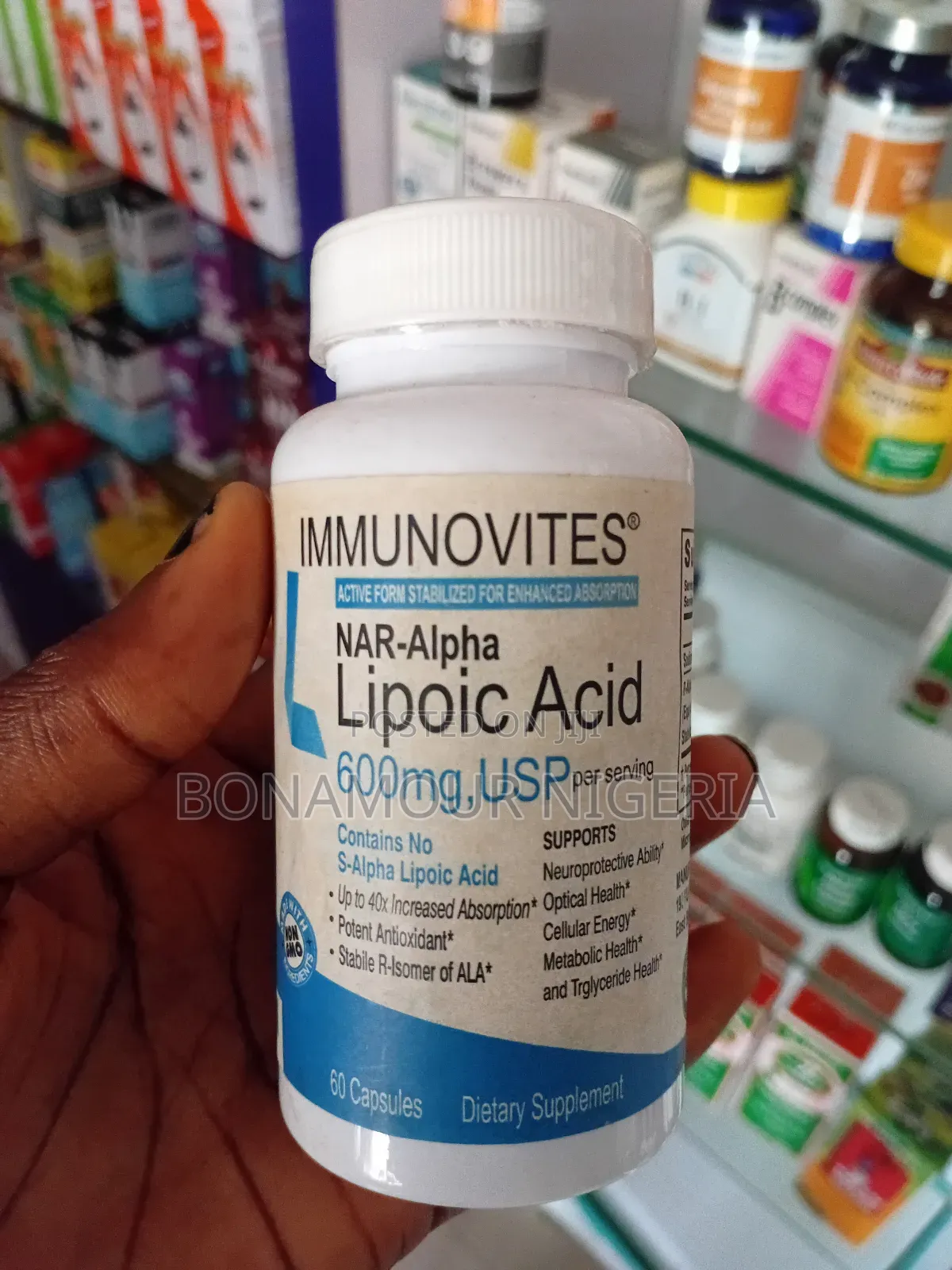 Immunovites Nar-Alpha Lipoic Acid 600mg X60 Caps