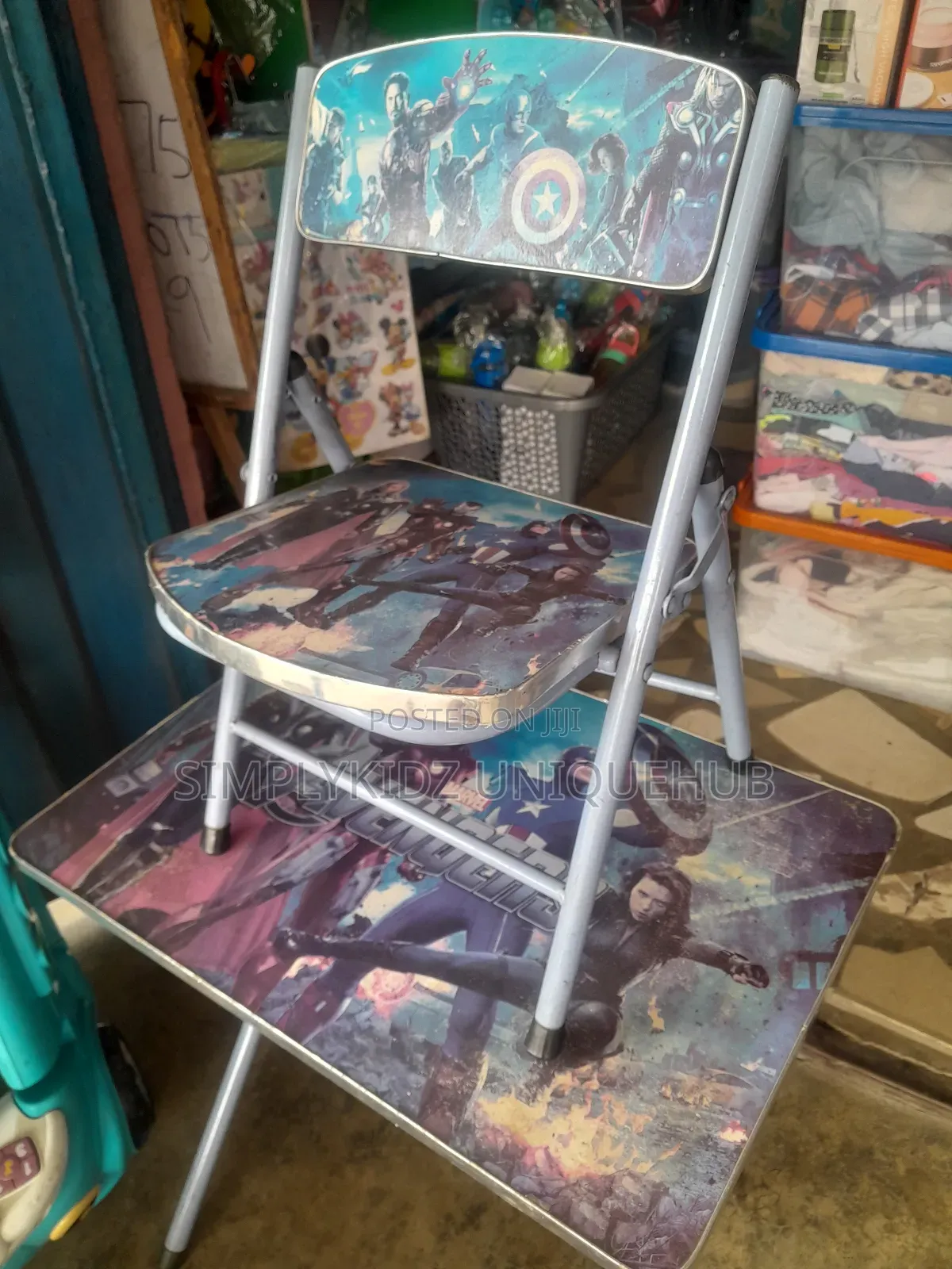 Avengers Cartoon Character Table Chair Set - Pre-Owned