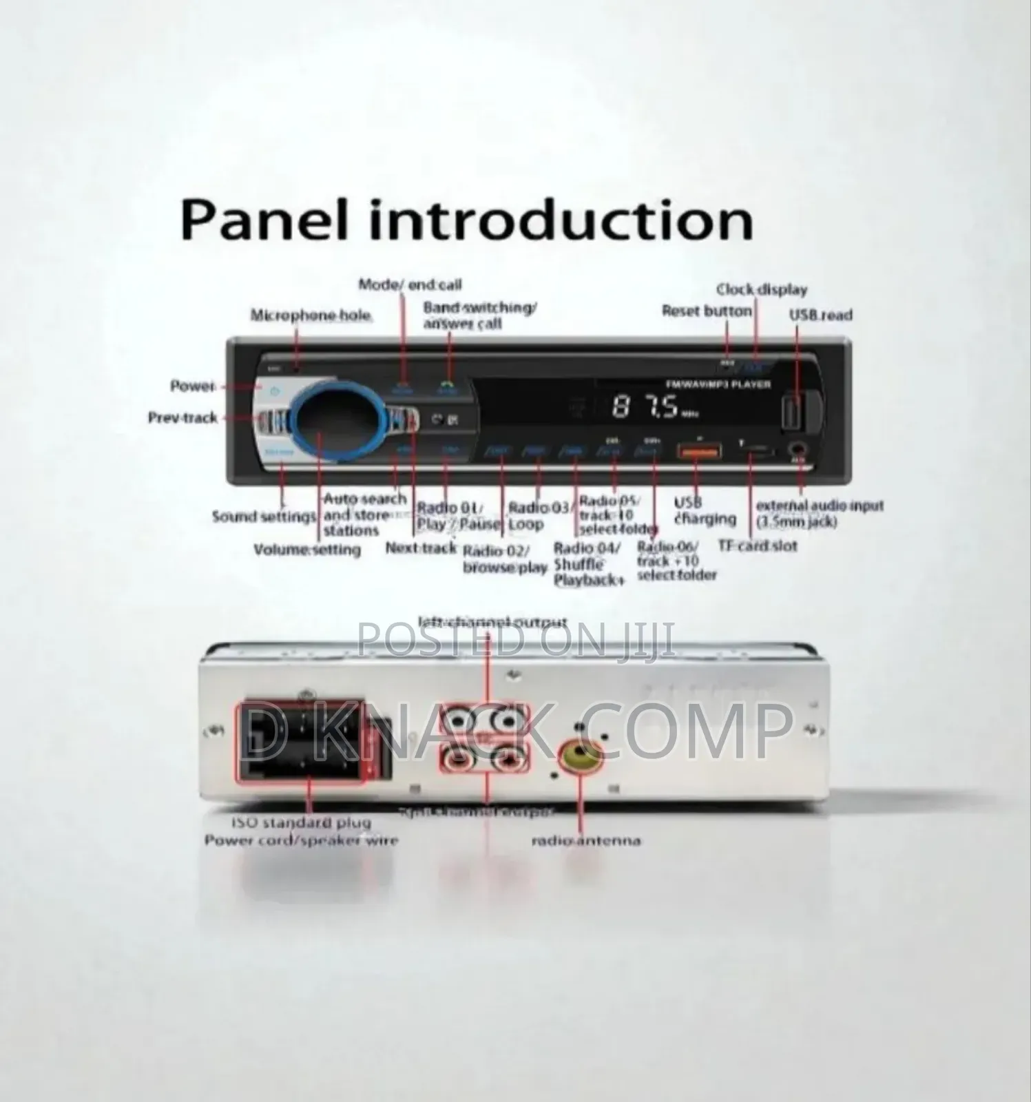 Car Stereo Fm Radio Digital Bluetooth Mp3 Car Player