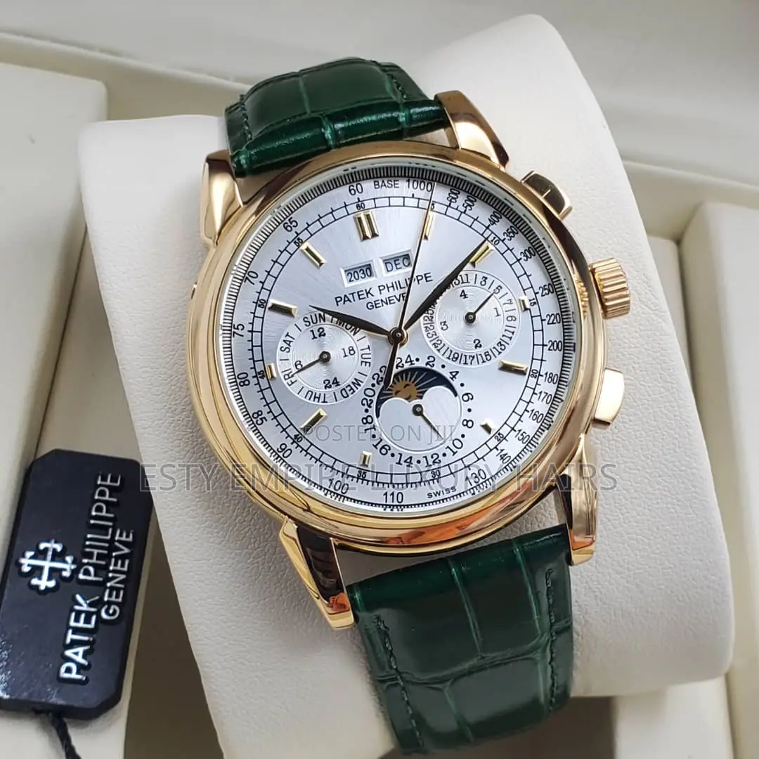 Quality Patek Philippe Men Leather Wristwatch