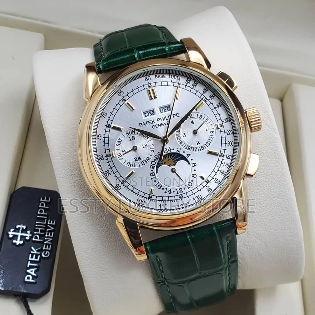 Quality Patek Philippe Men Leather Wristwatch