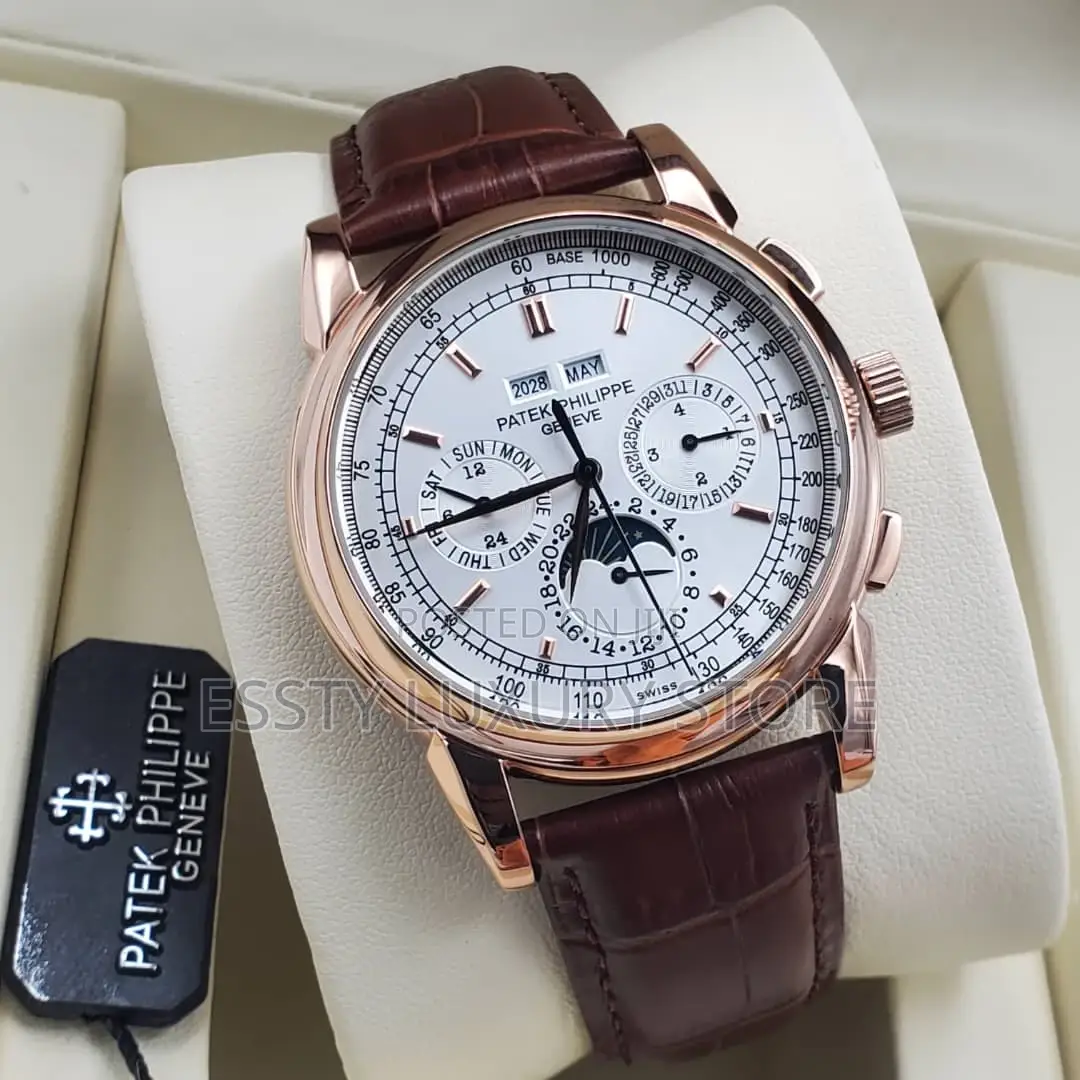 Quality Patek Philippe Men Leather Wristwatch