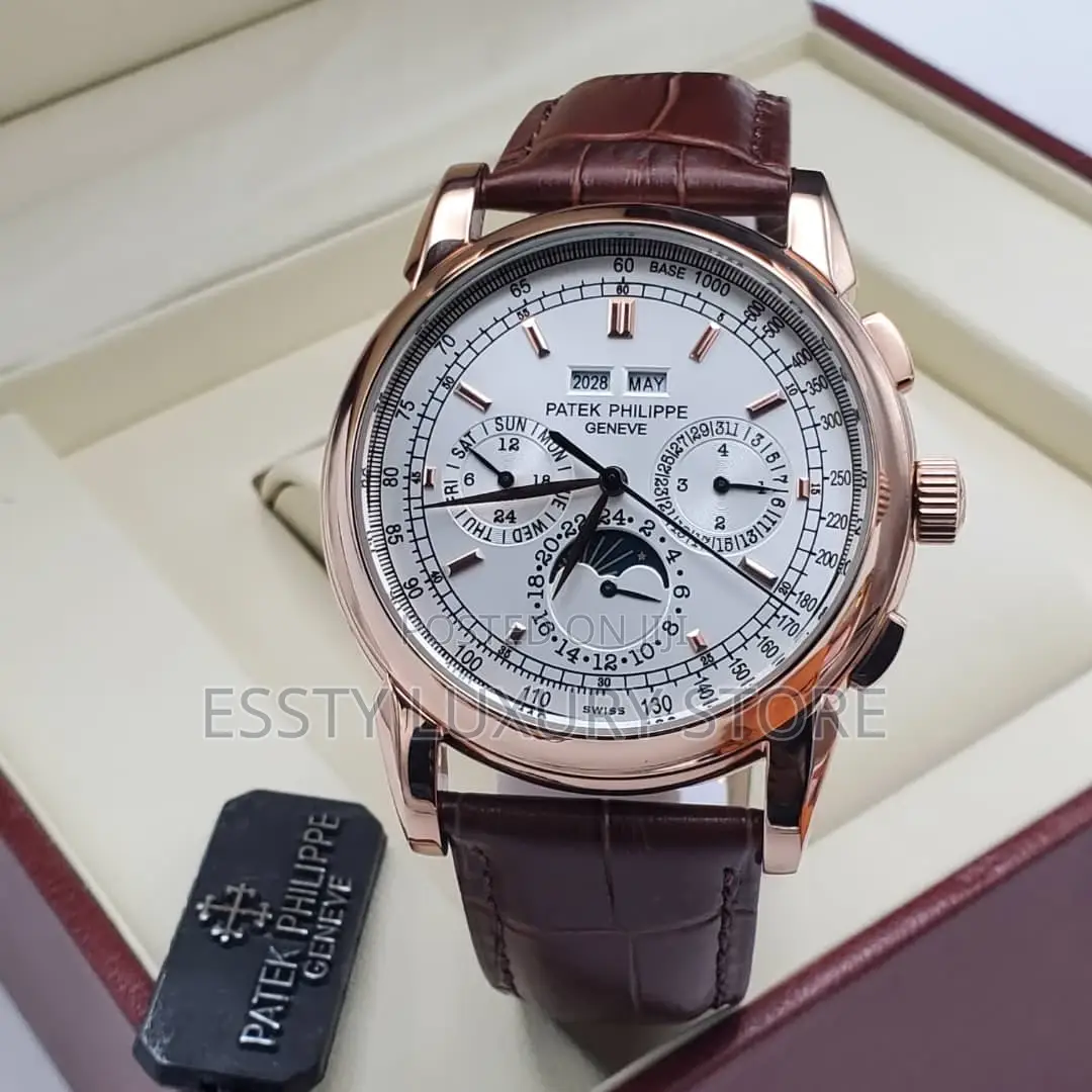 Quality Patek Philippe Men Leather Wristwatch