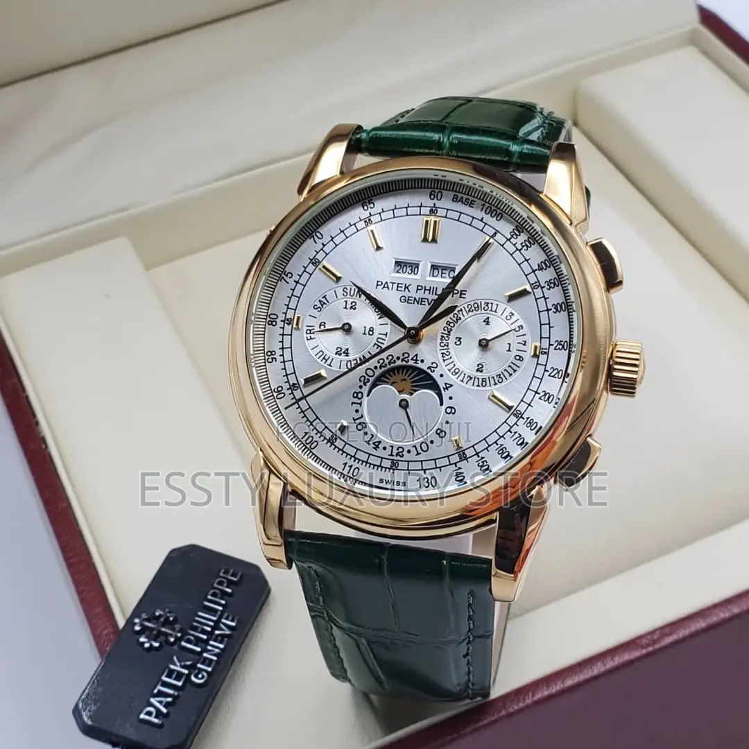 Quality Patek Philippe Men Leather Wristwatch