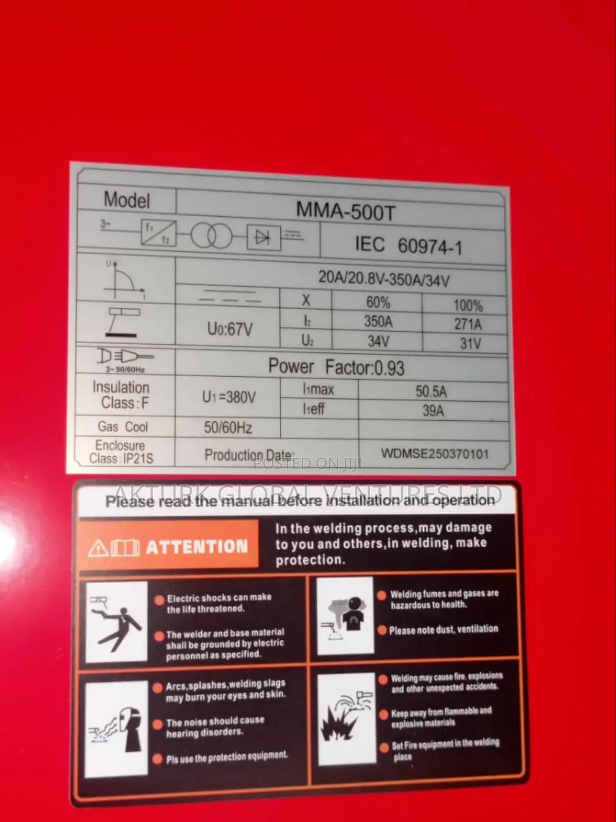 Inverter Welding Machine 500 Amps