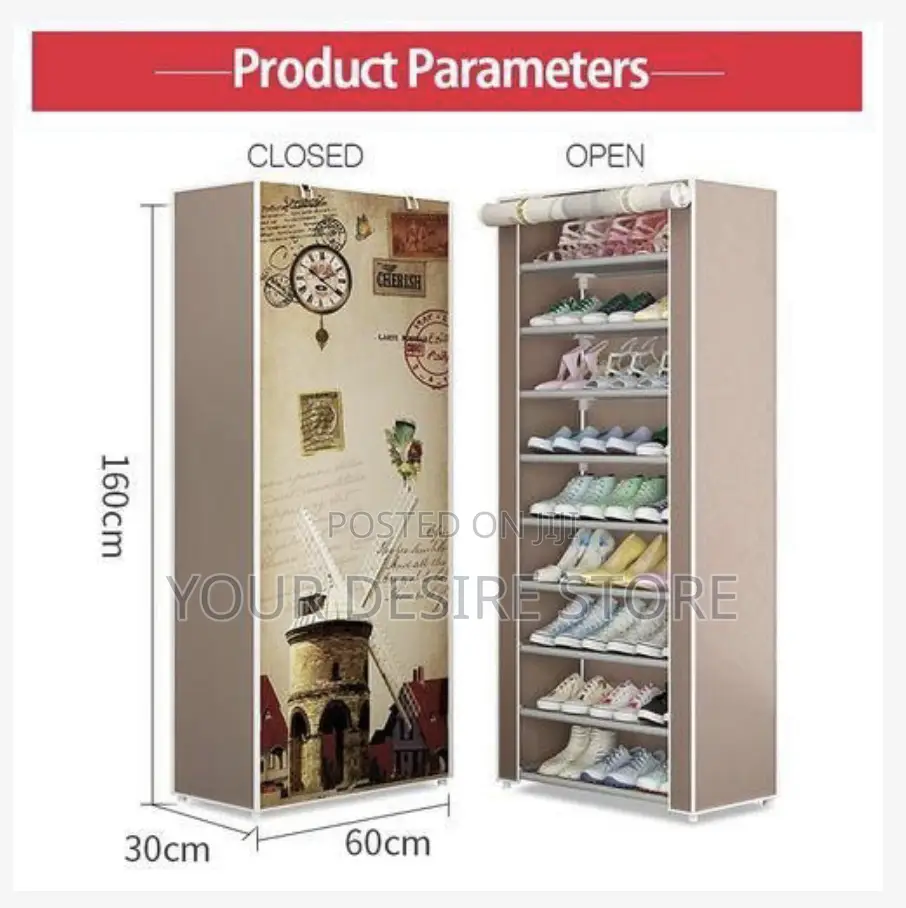 Home Shoe Storage 9 Layer Free Standing Shoe Rack With Cover