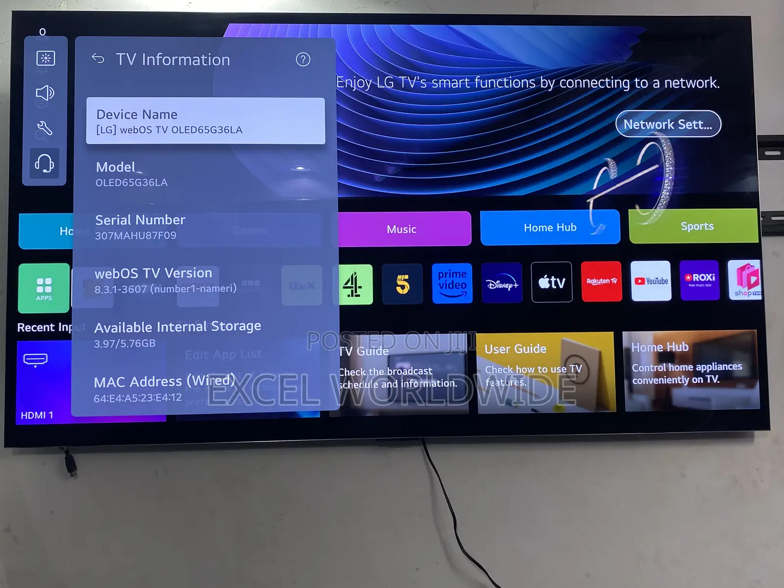 65 Inches LG Oled G3 Series Smart TV Ultra Hd HDR TV (2023 )