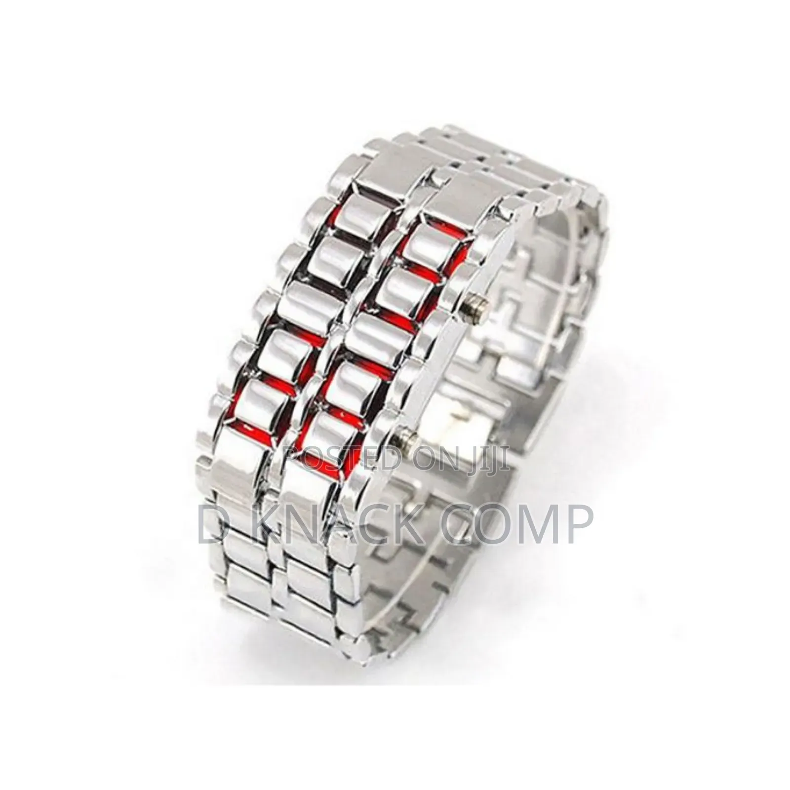 Unisex Full Metal Digital Lava Wrist Watch - Silver