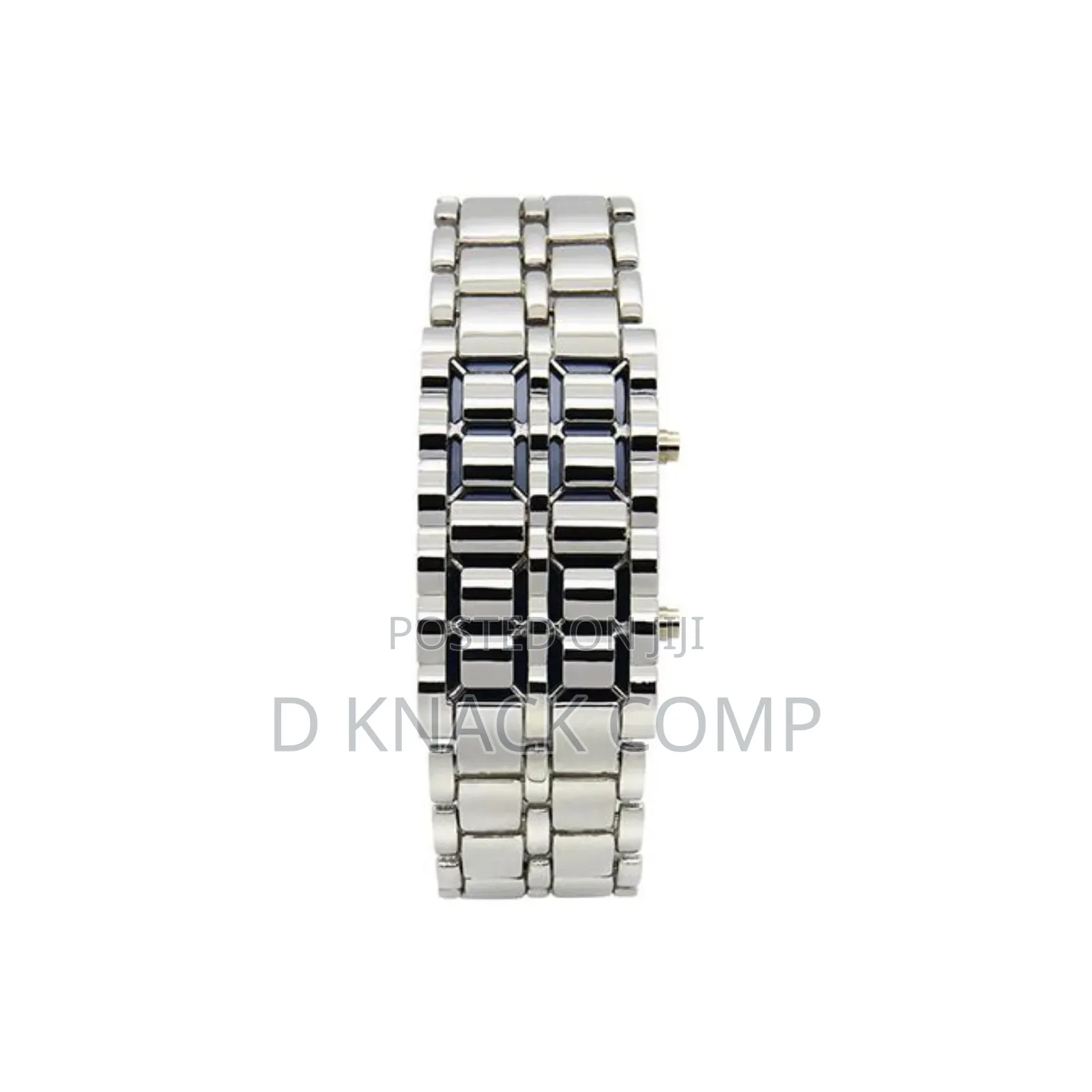 Unisex Full Metal Digital Lava Wrist Watch - Silver