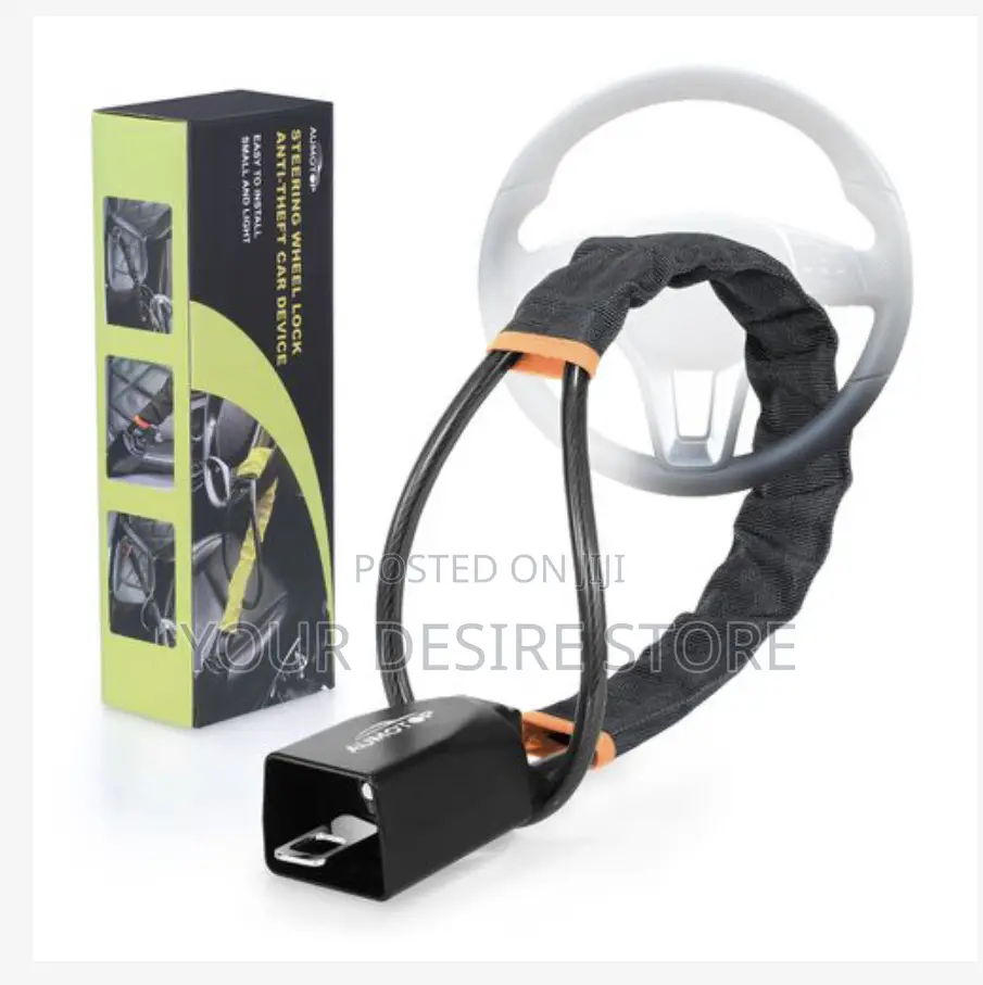 Universal Steering Wheel Lock Anti-Theft Device - Black
