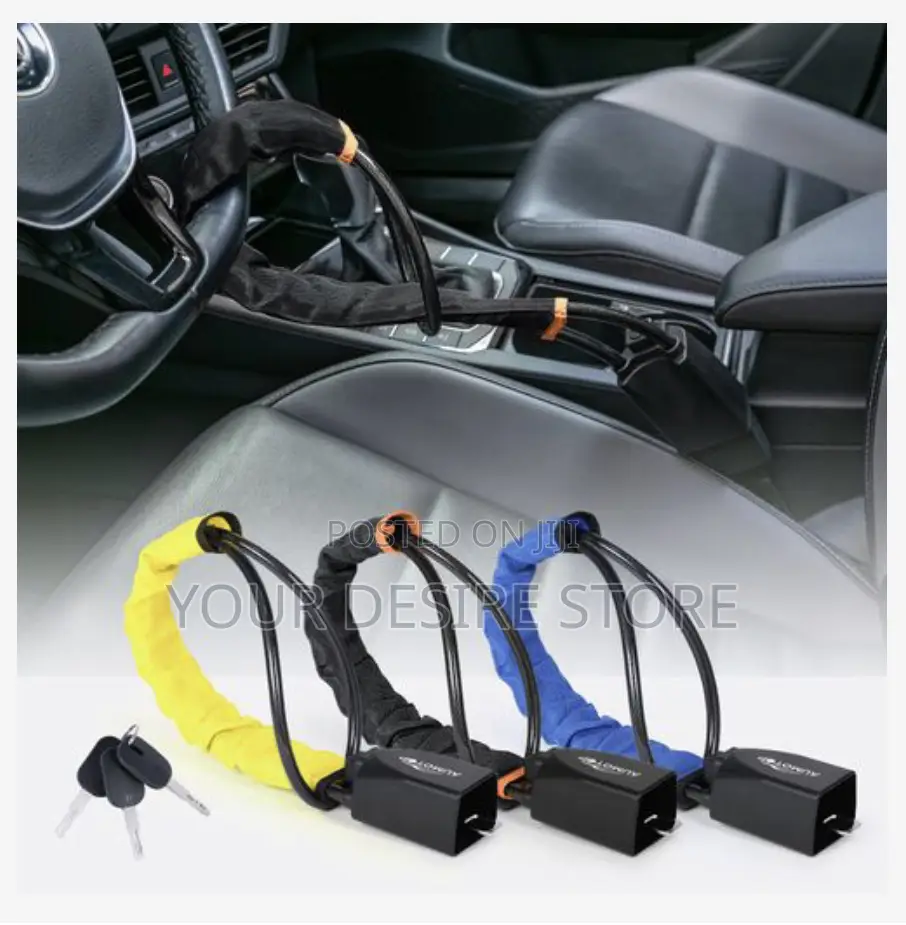 Universal Steering Wheel Lock Anti-Theft Device - Black