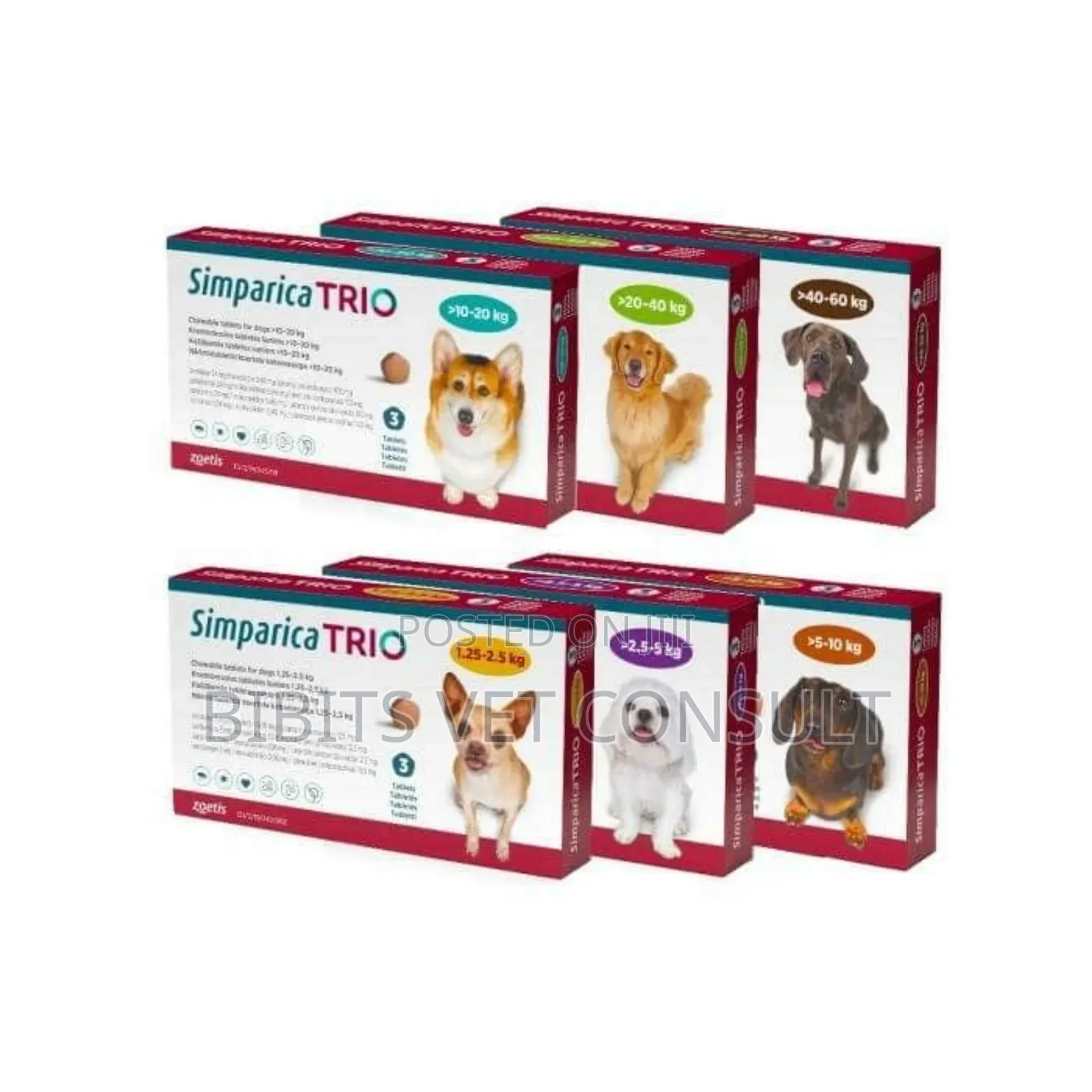 Simparica (Sarolaner) Chewabl Tablet(Anti-Ticks, Flea, Mite)