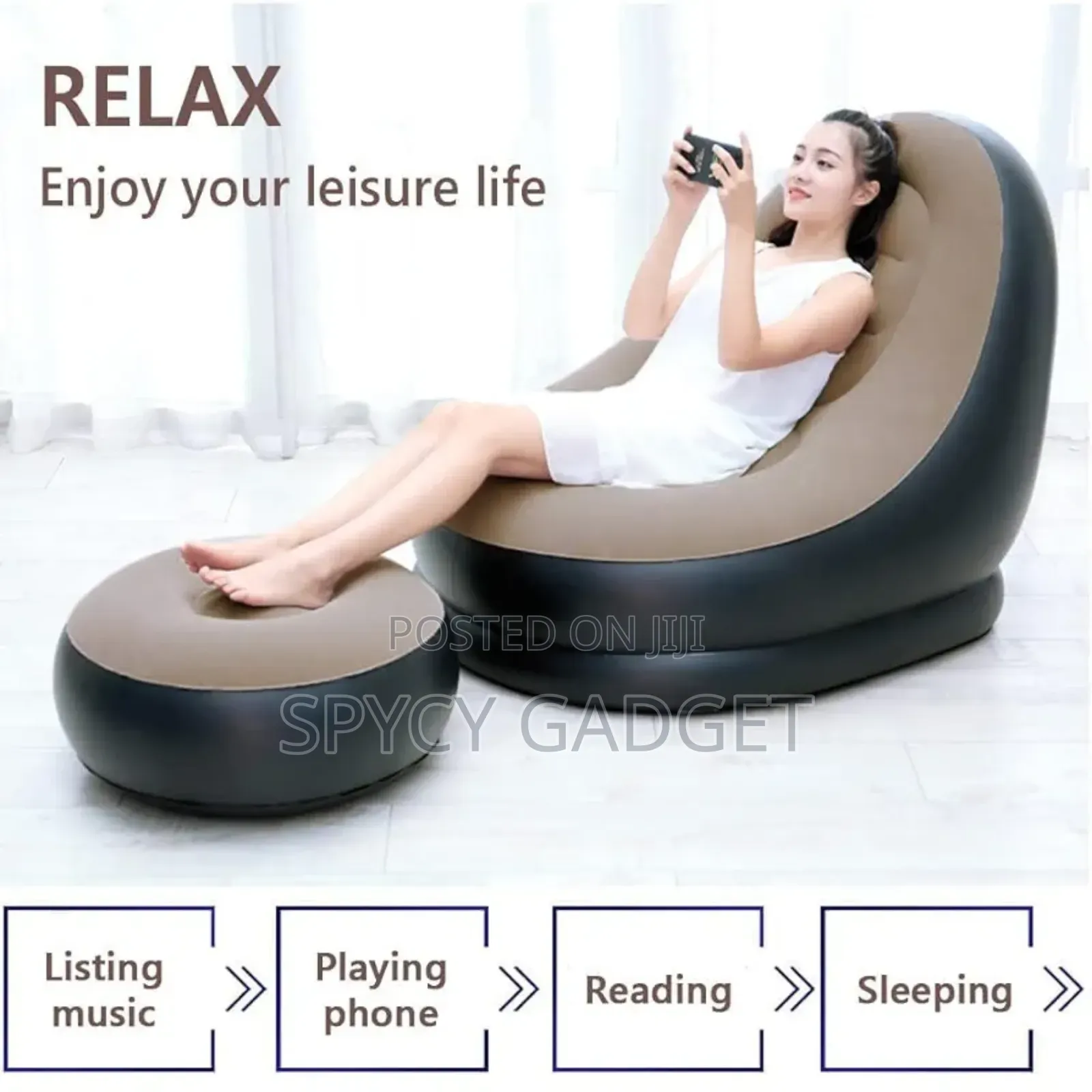 Inflatable Leisure Sofa Chair and Footstool