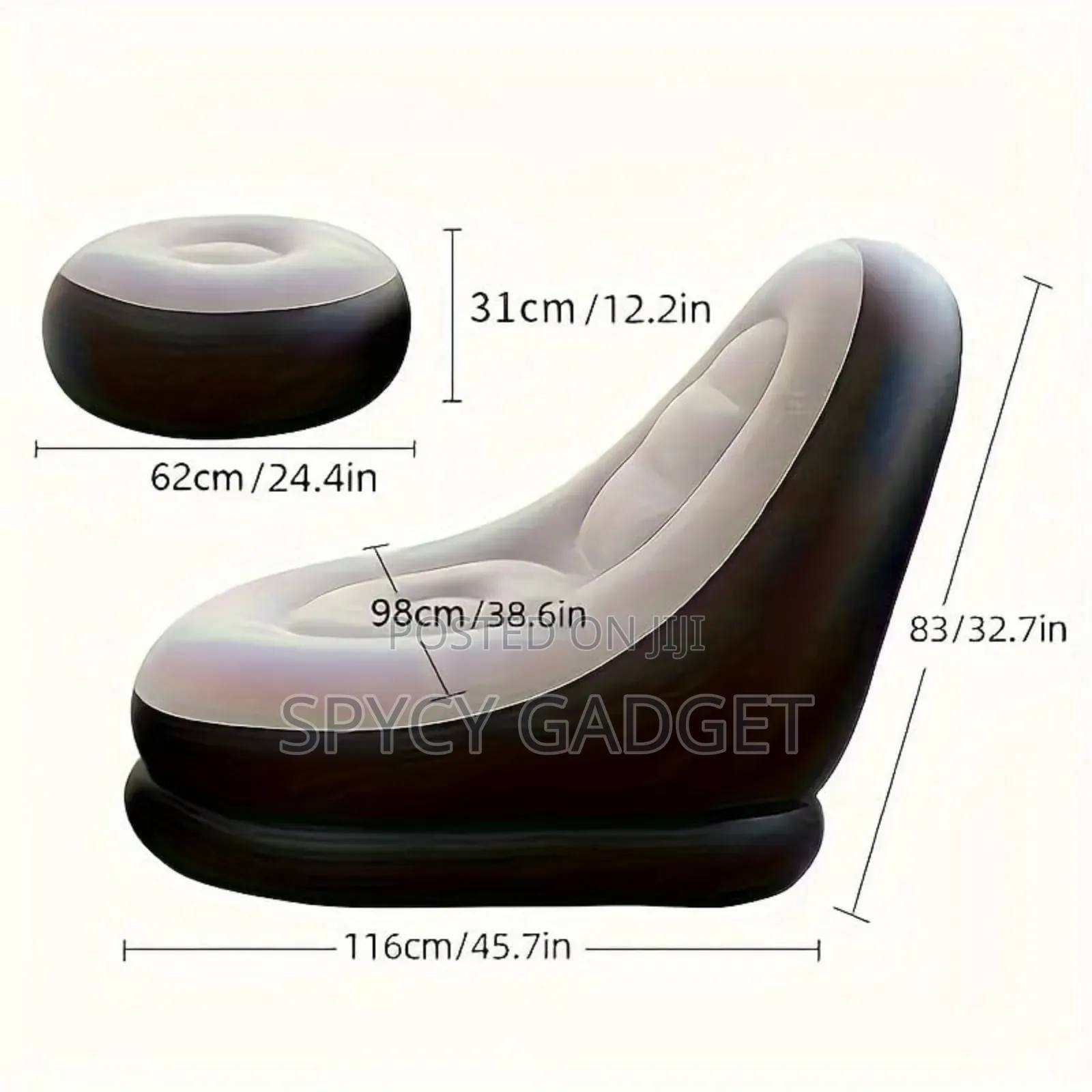 2-in-1 Sofa Lounge Bed Set Recliner With Air Pump