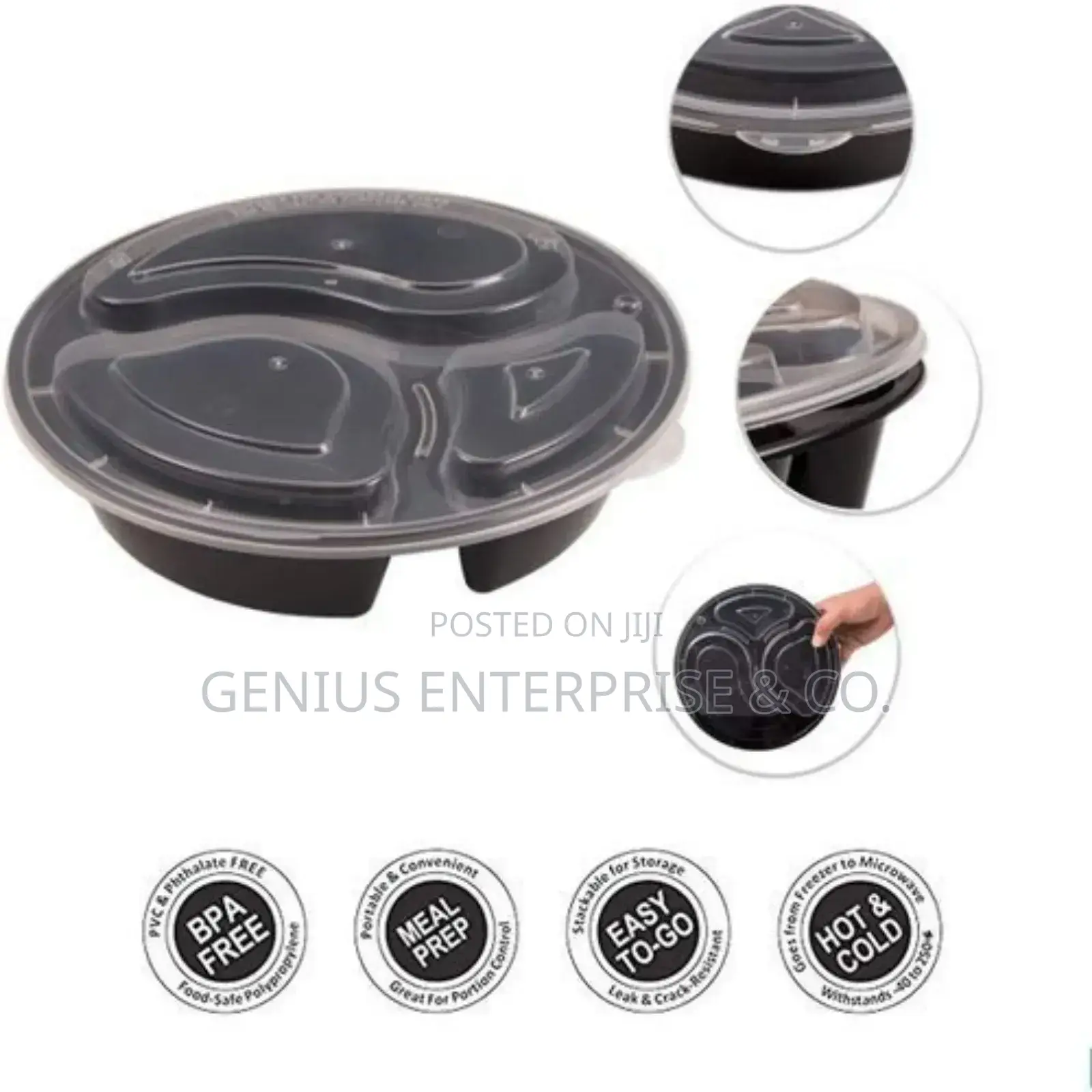 50pcs of 3 Food Portion Disposable Food Pack