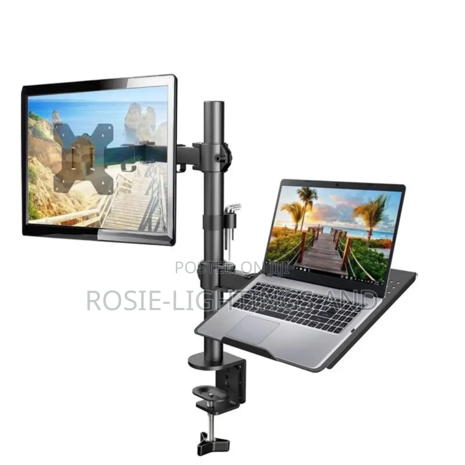Dual Gas Spring Monitor Stand / Laptop Stand