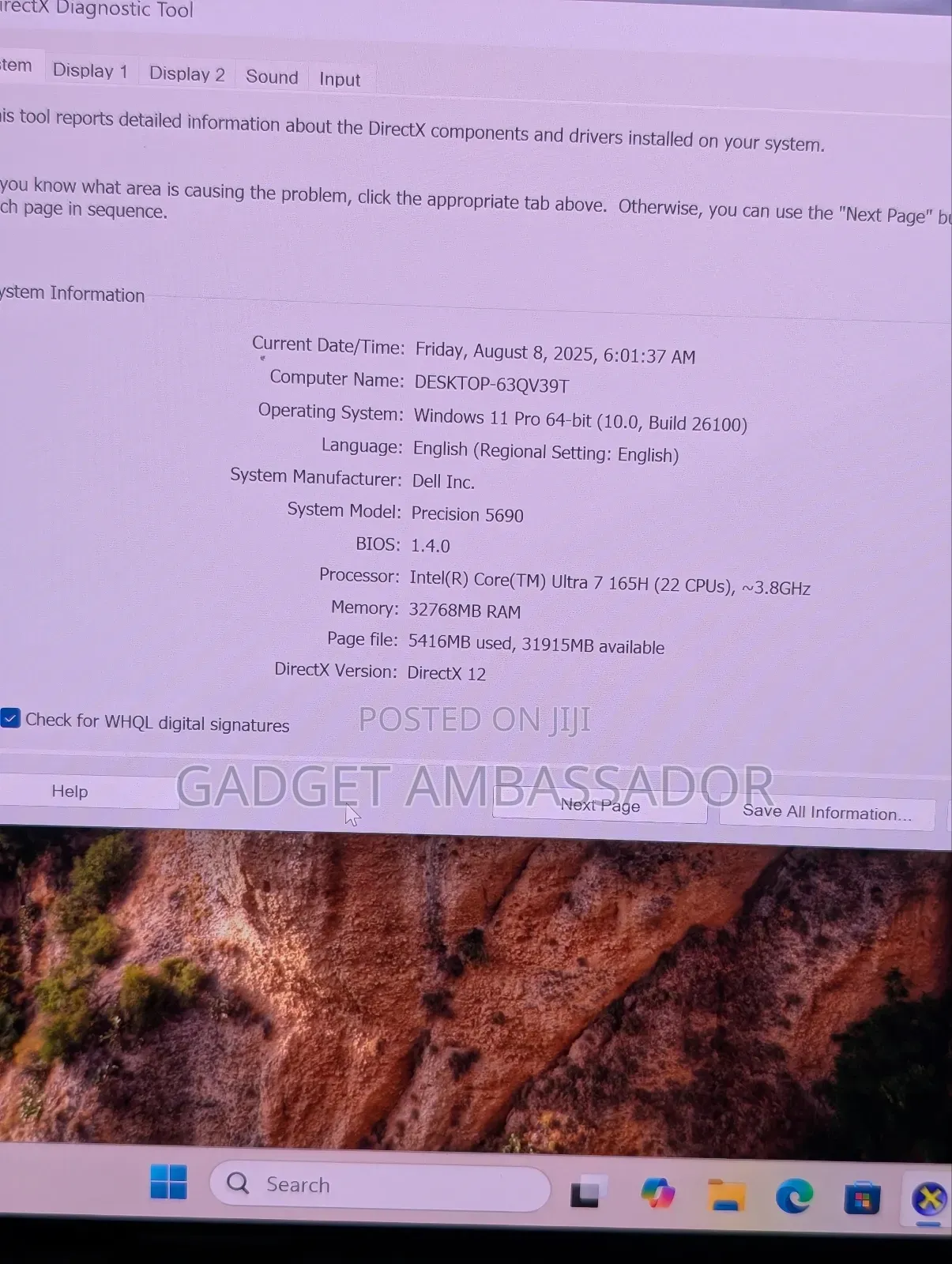 Laptop Dell Precision 5690 32GB Intel Core Ultra 7 SSD 512GB
