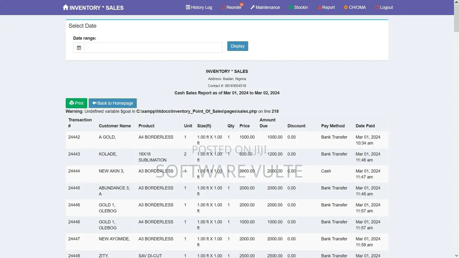 Point Of Sales And Inventory Software