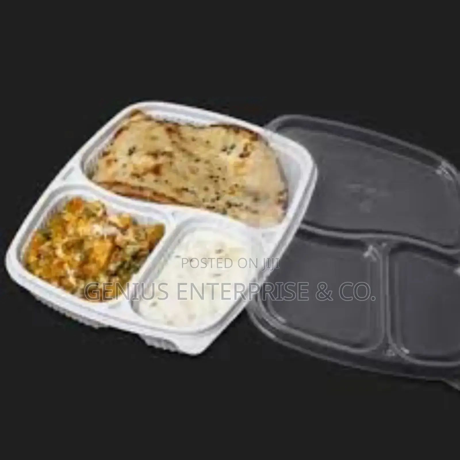 Disposable Takeout Containers 3 Food Portion + Cover (50ps)