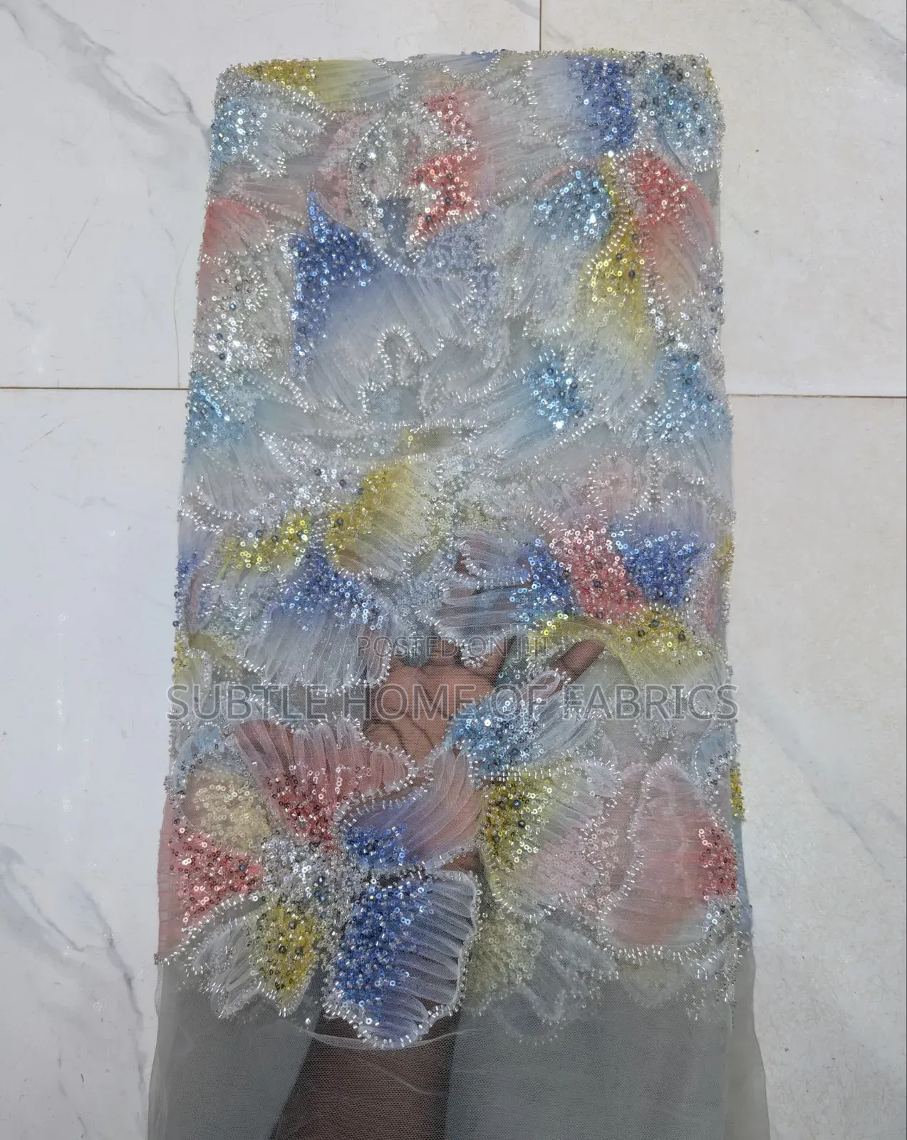 Luxury High Quality Full Hand Beaded Tulle Lace for Bride