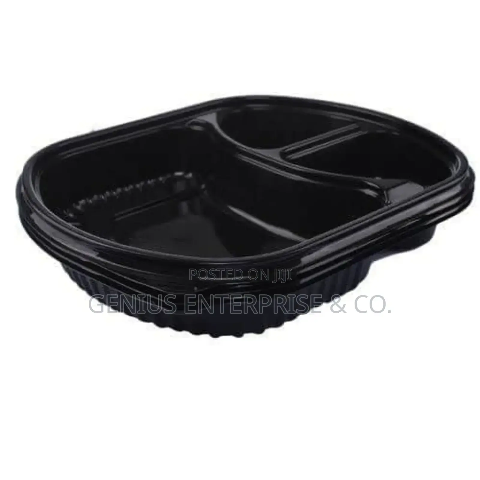 3in1 Divider Plastic Plates With Lid Tight Cover 50pcs