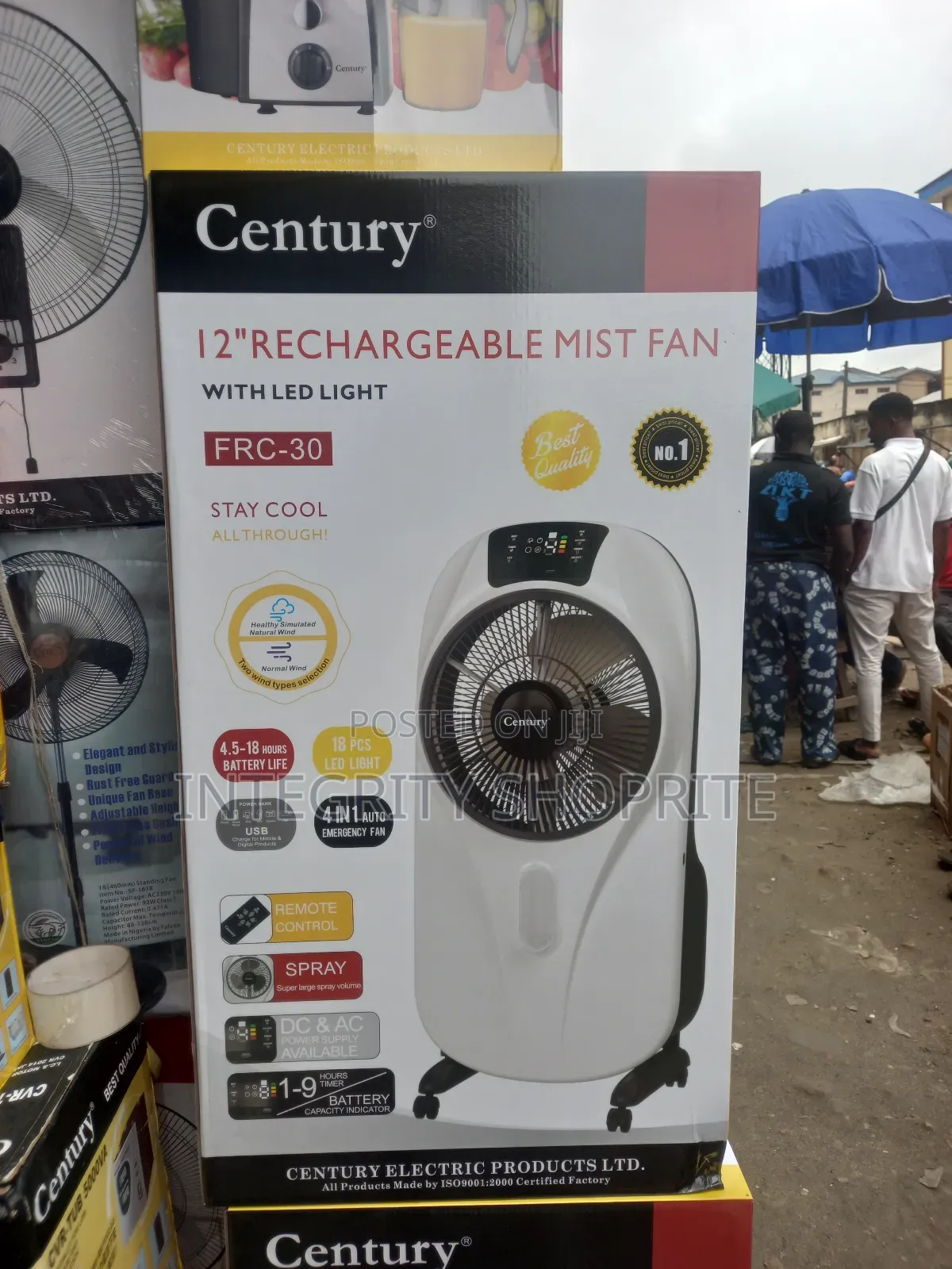 Cantury Electec Prod Century 12"Rechargeable Mist Fanp