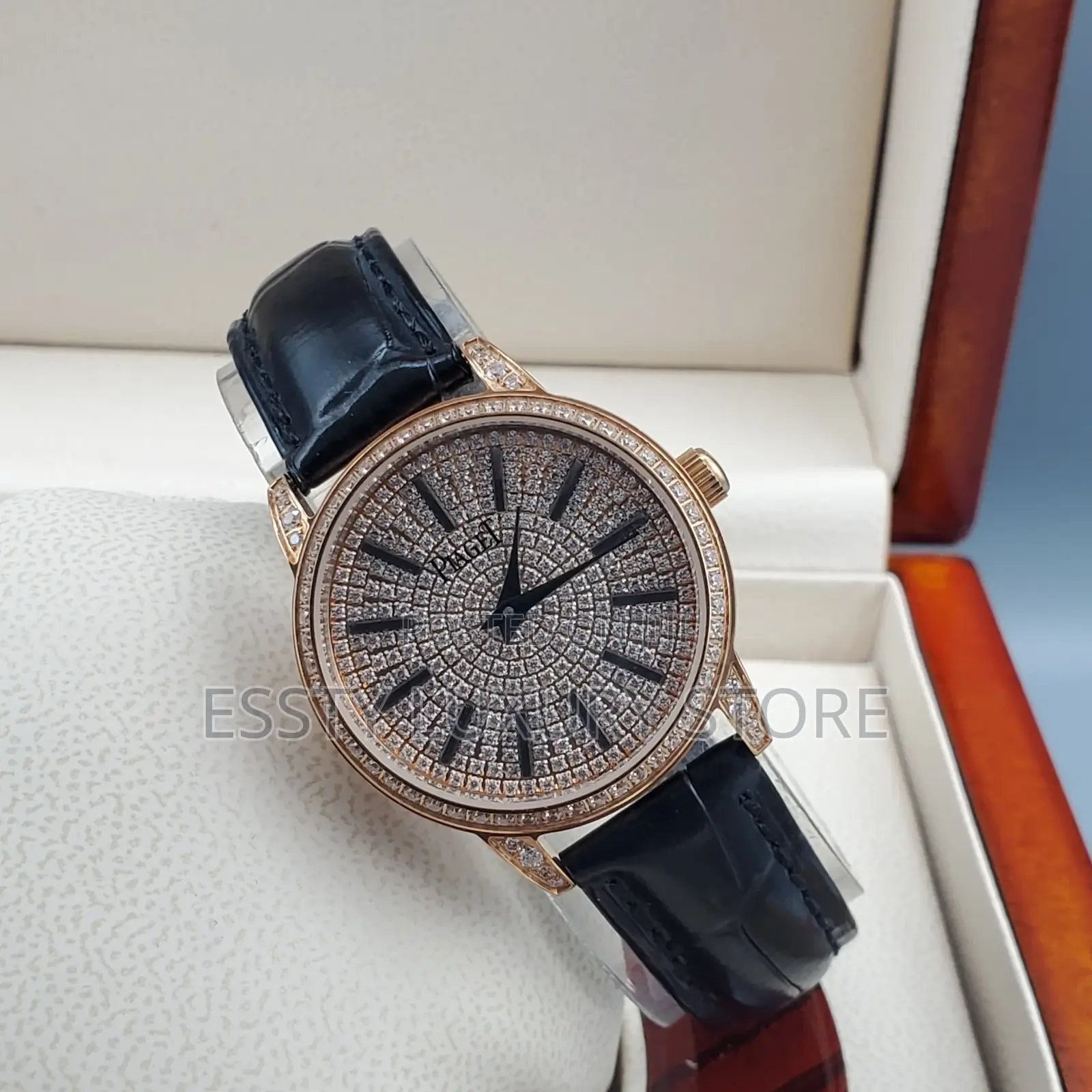 Piaget Full Stone Male Female Leather Watch