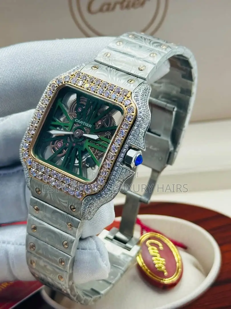 Cartier Chain Wristwatch With Stones.