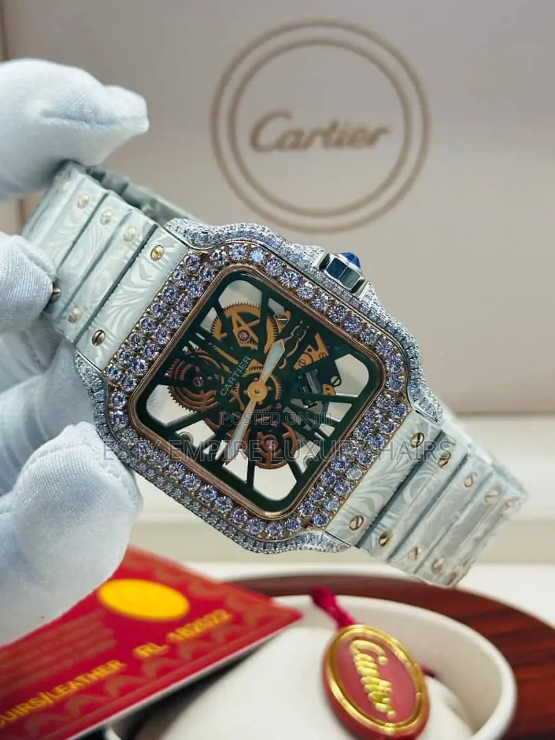 Cartier Chain Wristwatch With Stones.