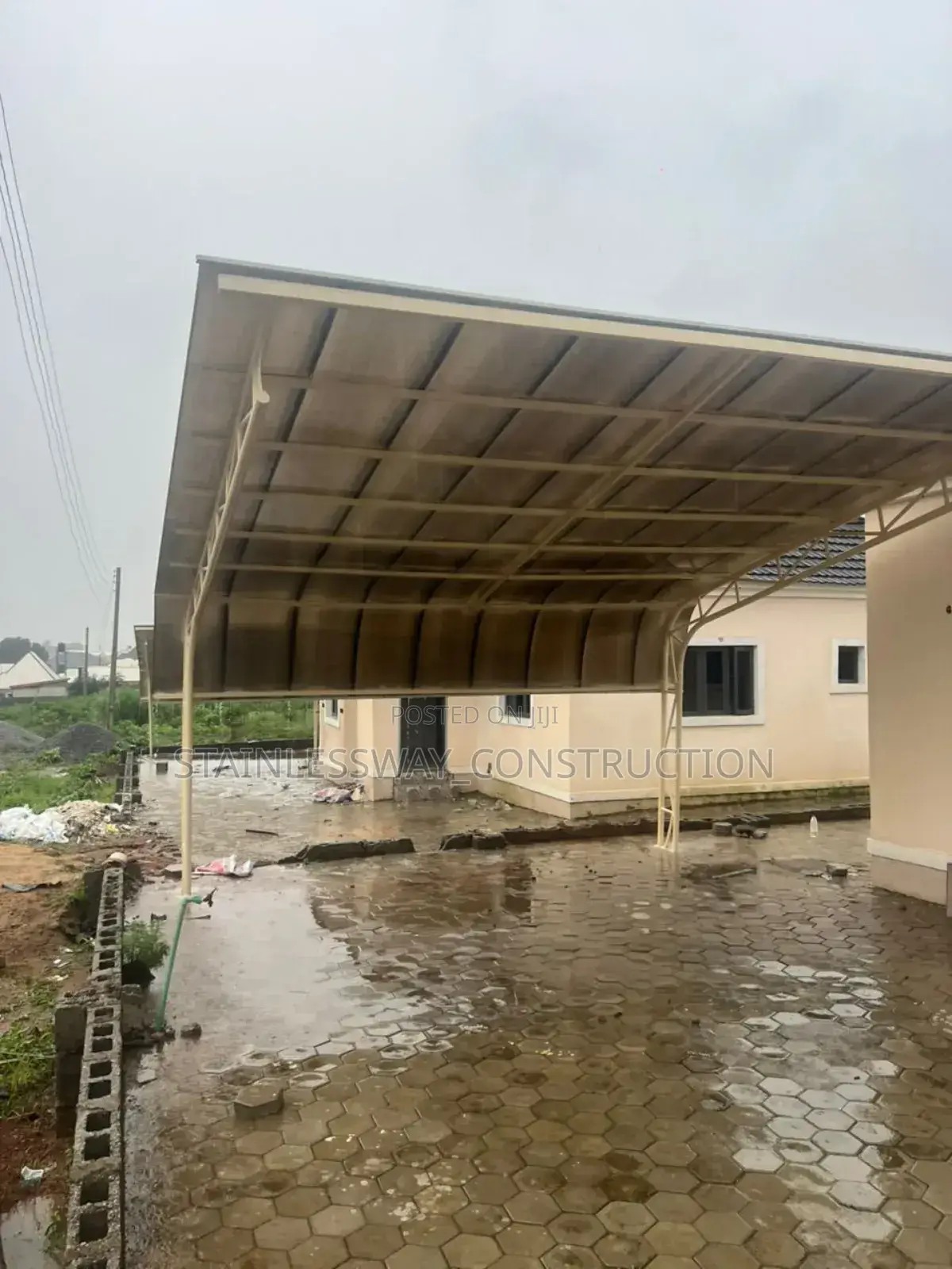 2 Cars Parking Shade With Dampalon Roofing