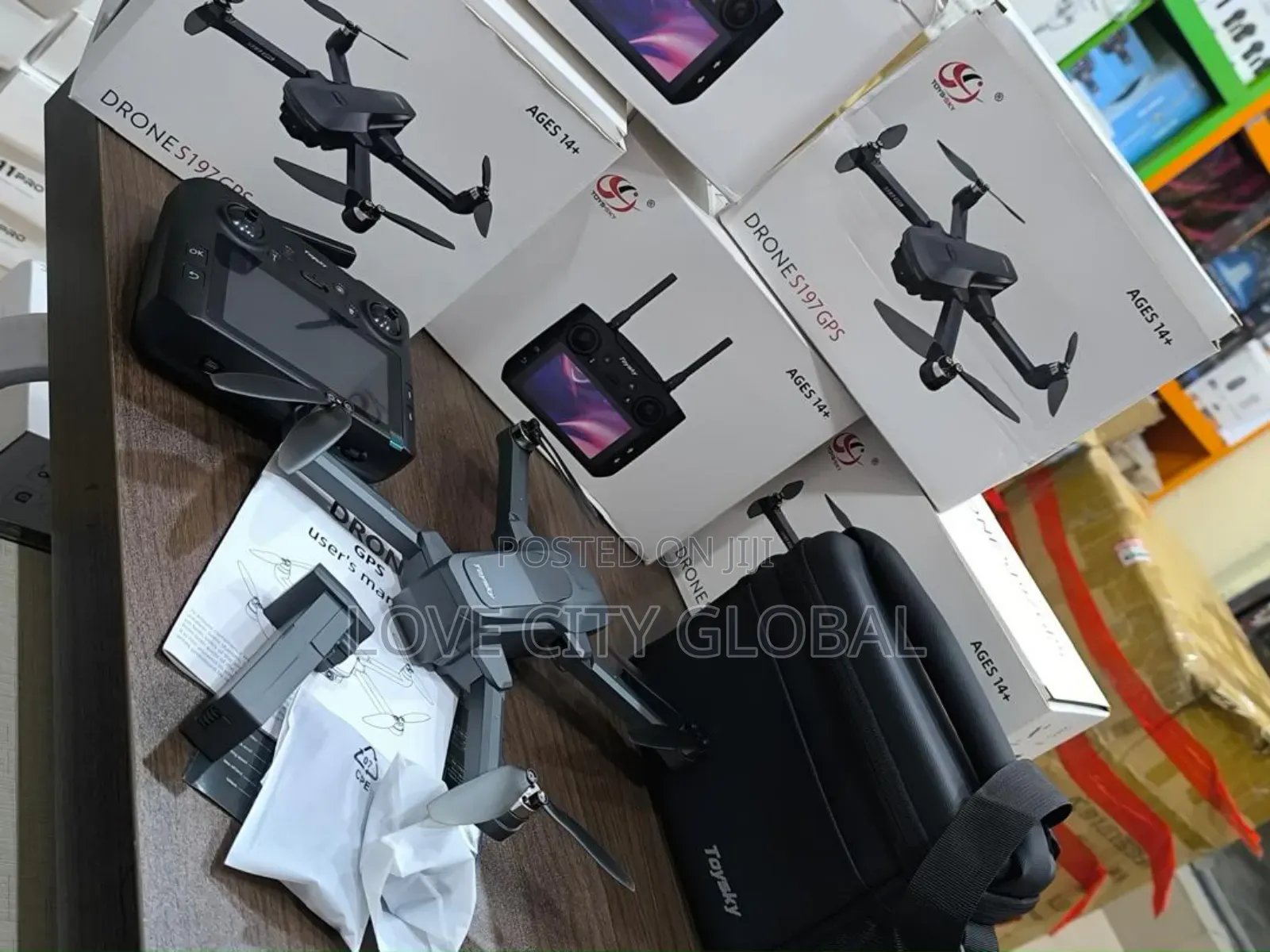 S157 Drone Screen Remote Display 5g Wifi Gps, 2 Batteries