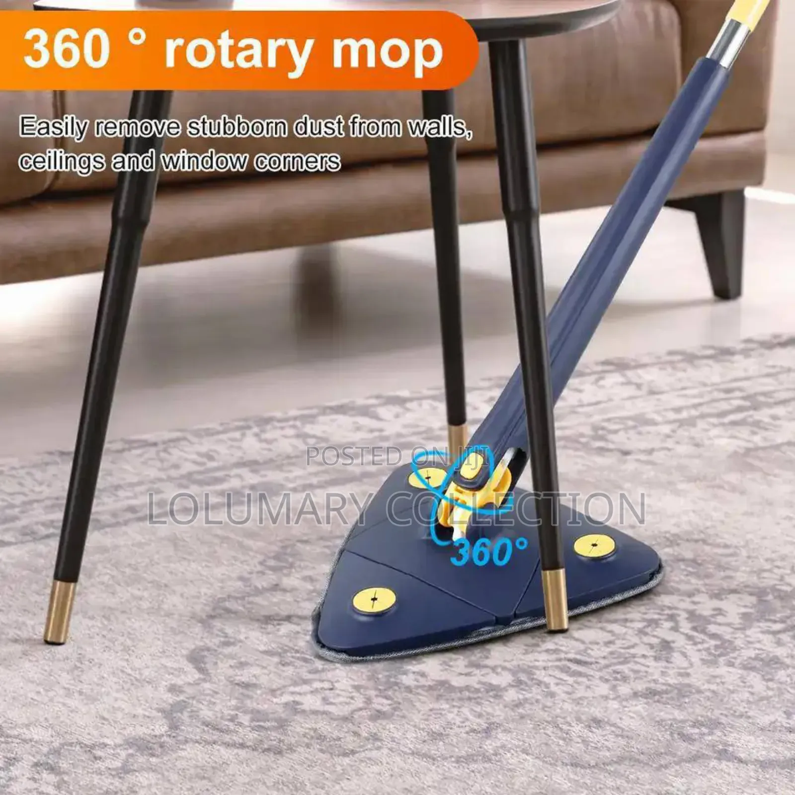 Telescopic Triangle 360° Rotating Mop –Long Handle Mop