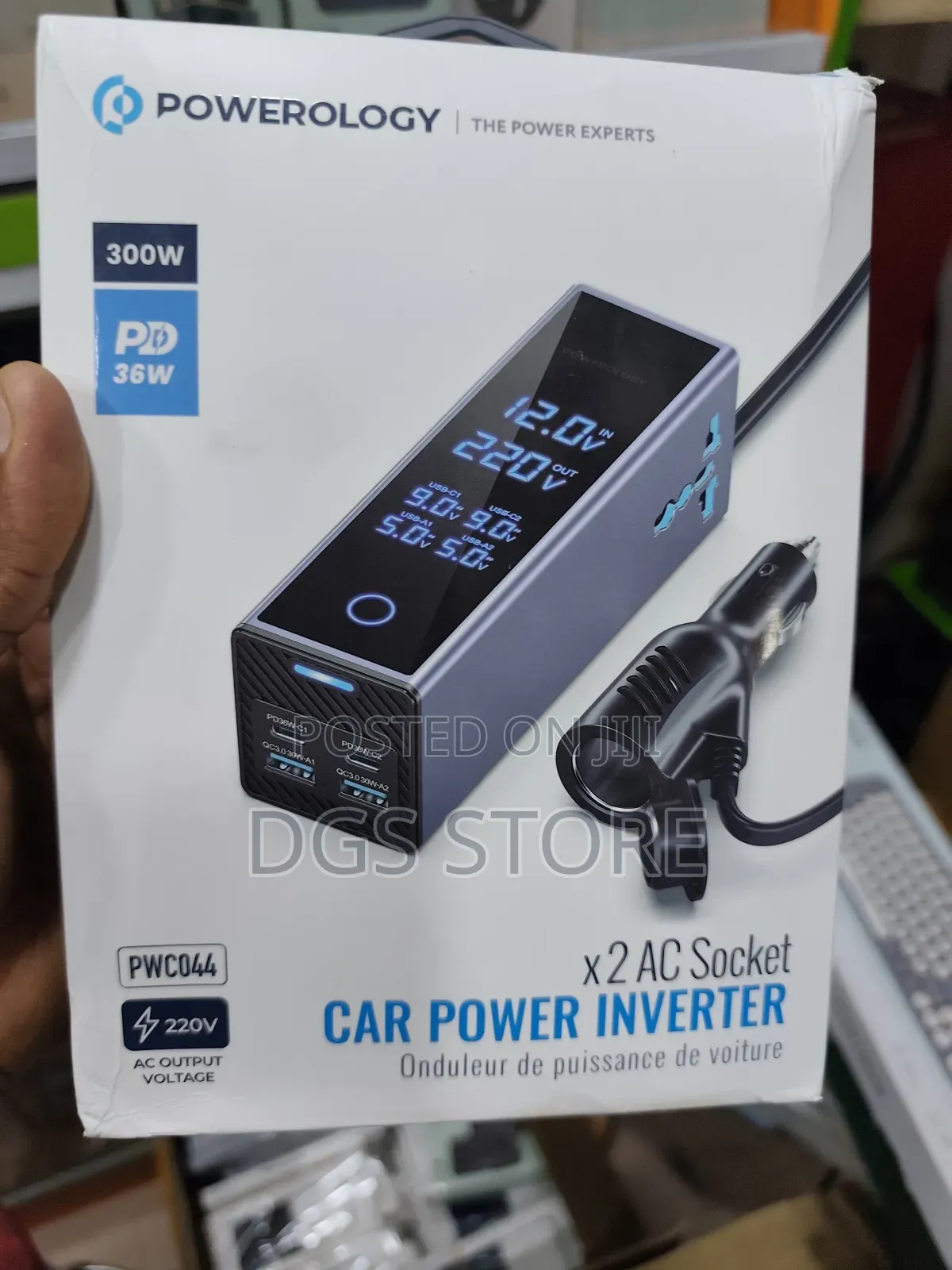 Powerology Pwc044 Car Power Inverter X2 Ac Socket Charger