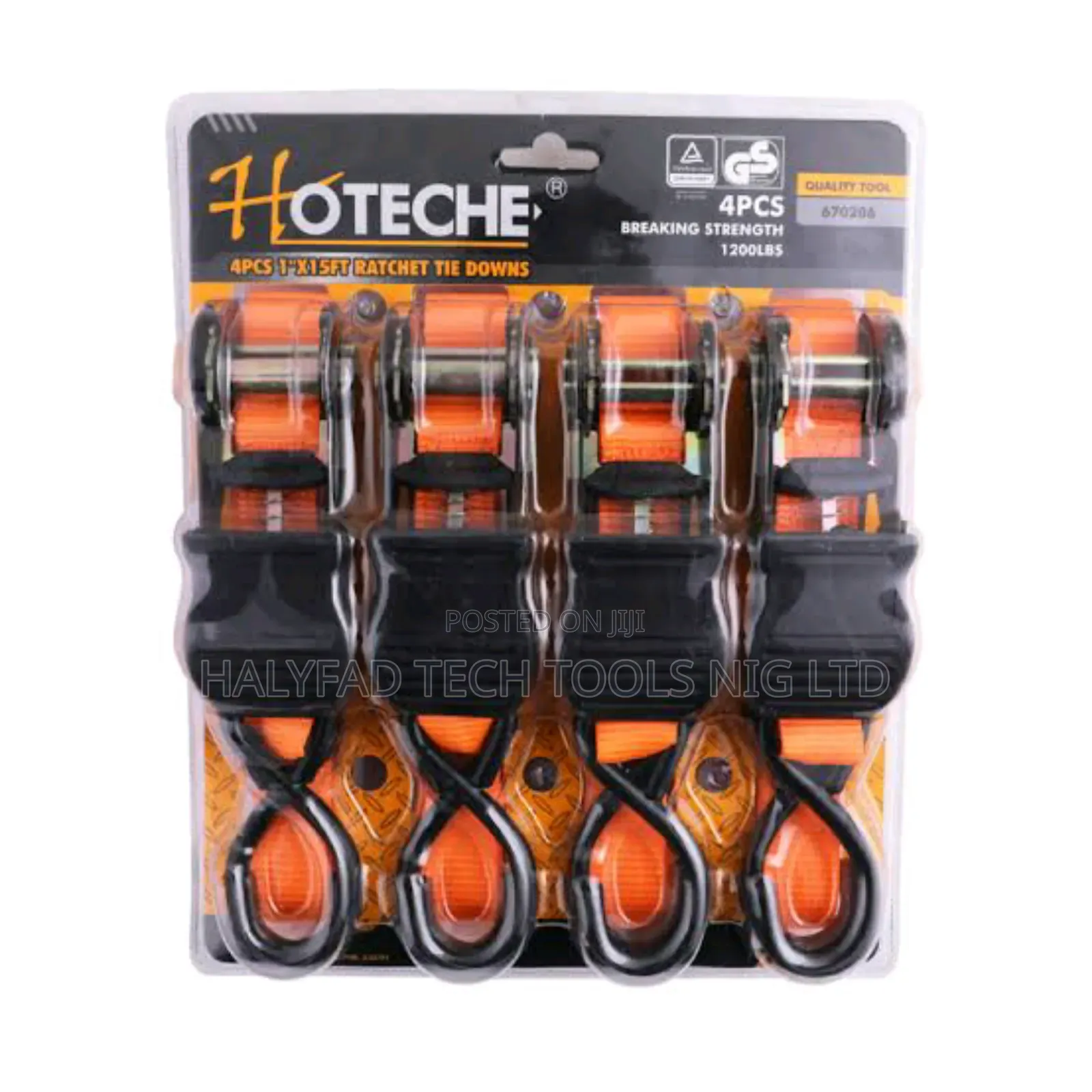 4 PCS 1" X 15ft Heavy Duty Ratchet Tie Down Strap 1200lbs