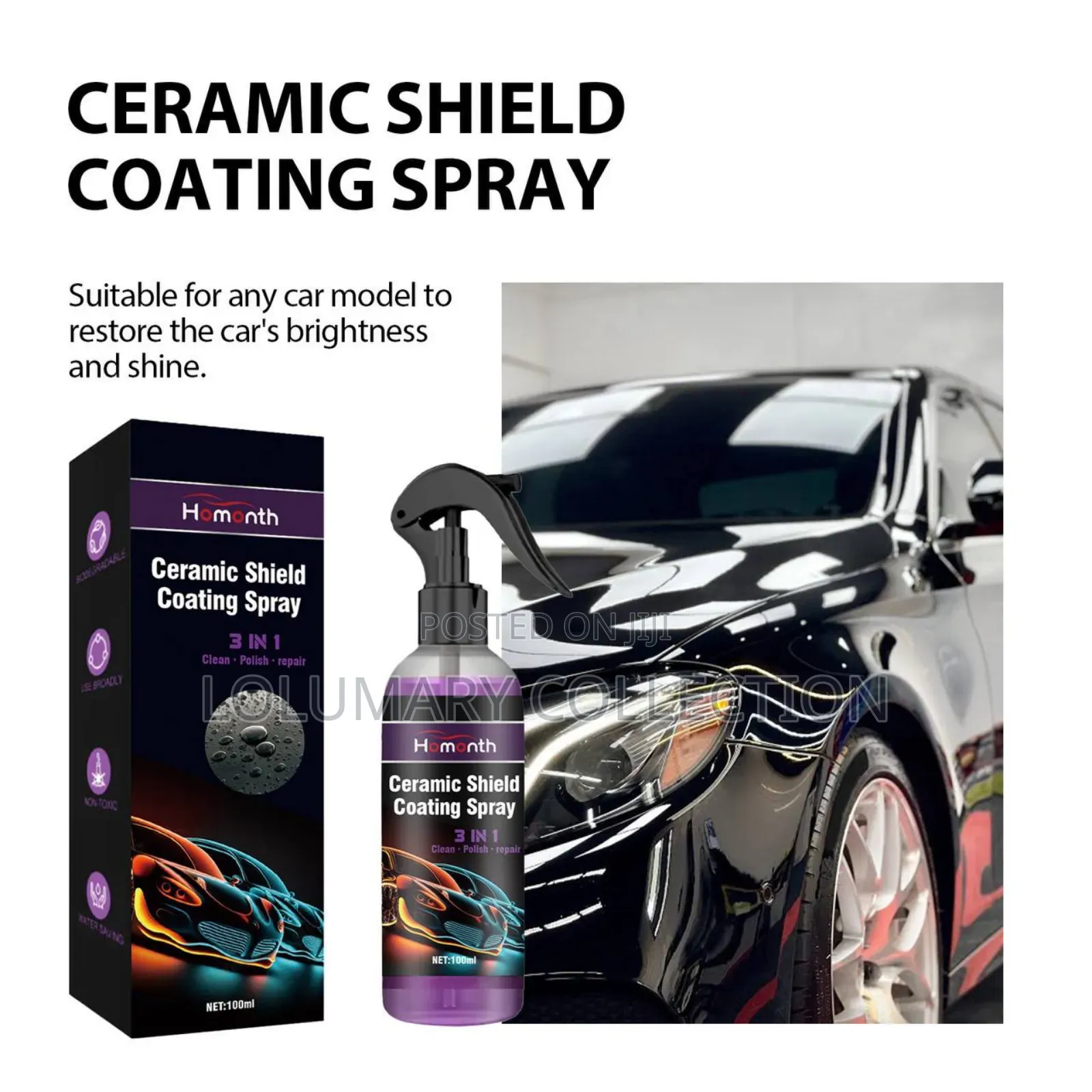 Car Ceramic Shield Spray – Clean, Polish Protect
