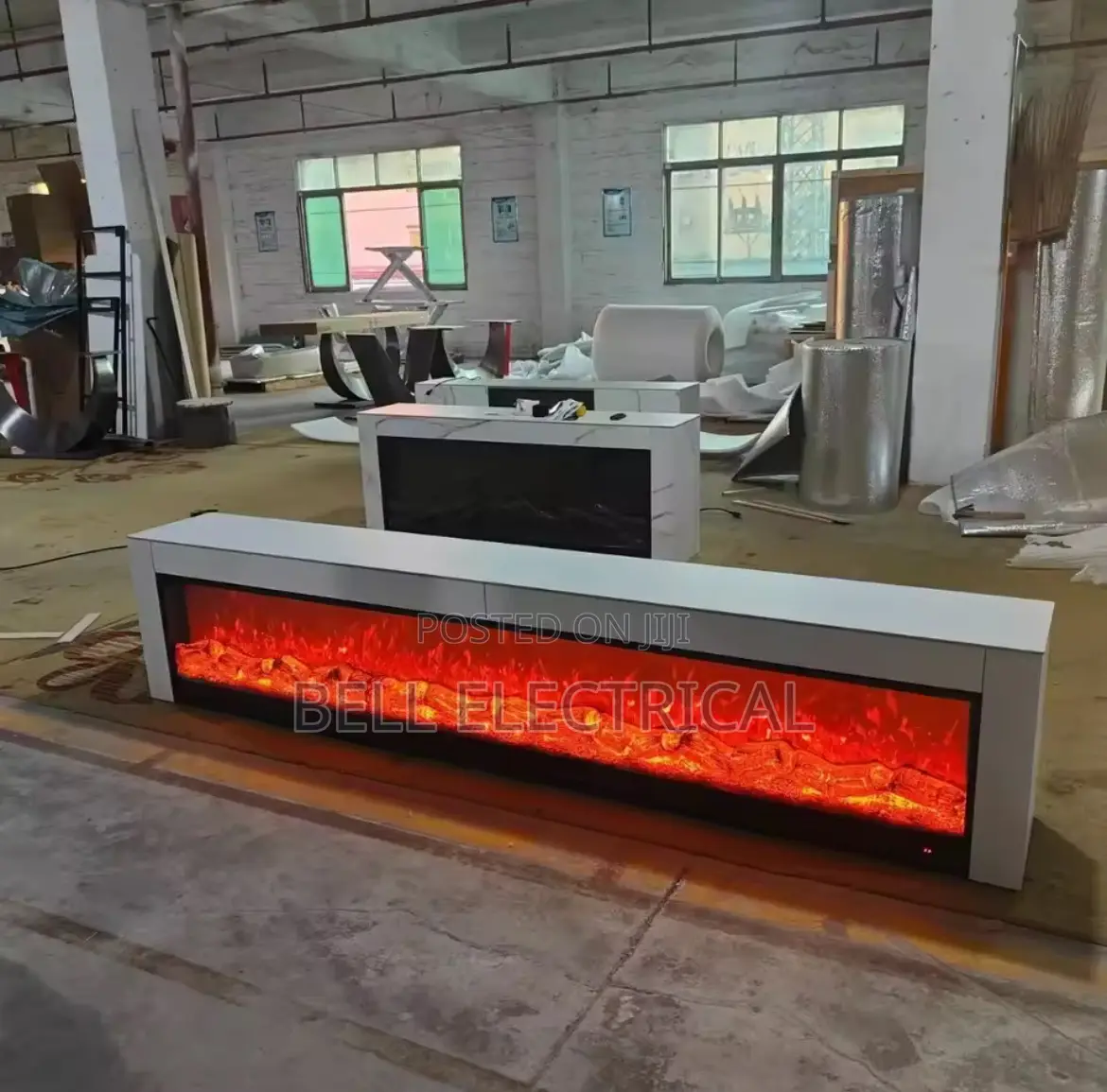 Slated Fireplace Tv Cabinet Minimalist Background