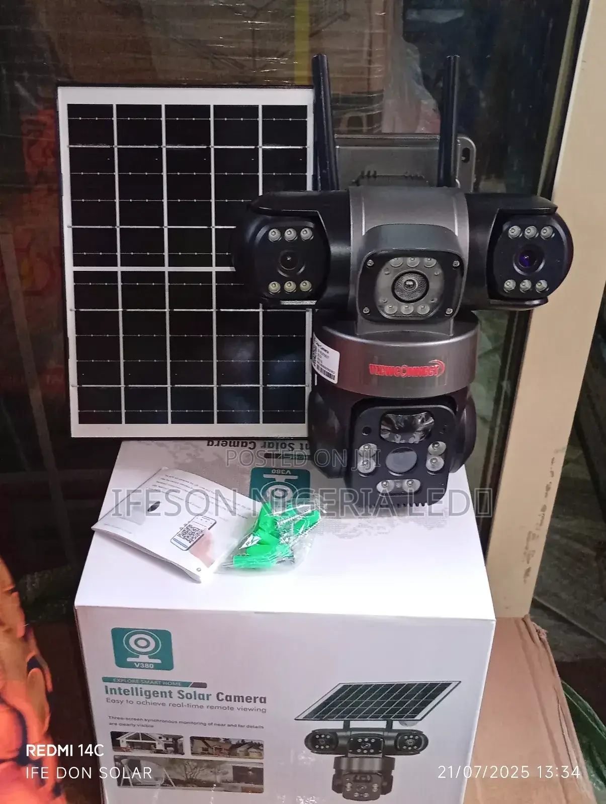 Solar Camera 3lens 3view Security Camera It Uses Sim Card