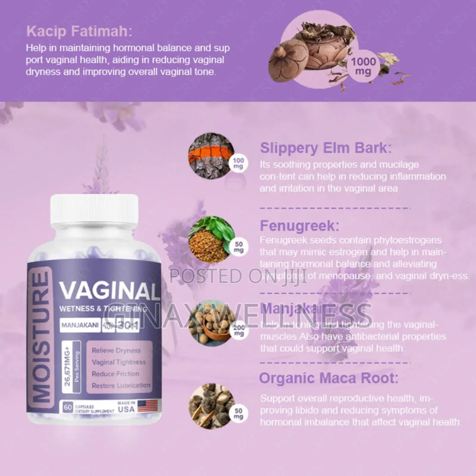 Vaginal Wetness and Tightening Capsule (40,550mg)