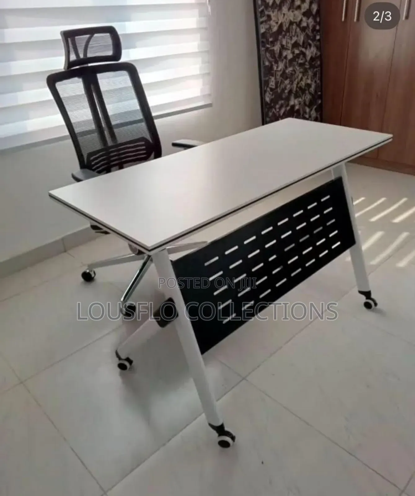 Quality Office Table and Swivel Adjustable Mesh Chair
