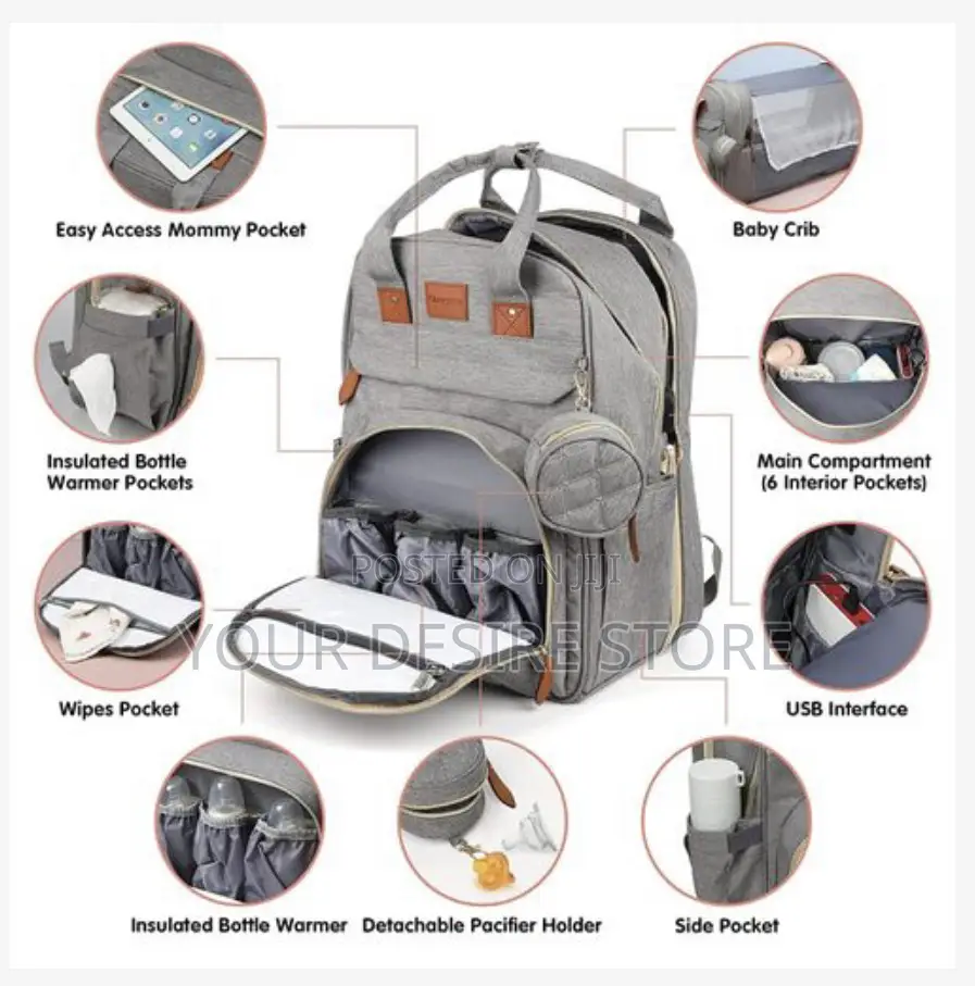 3-in-1 Diaper Bag Mother and Baby Bag With Usb Charging