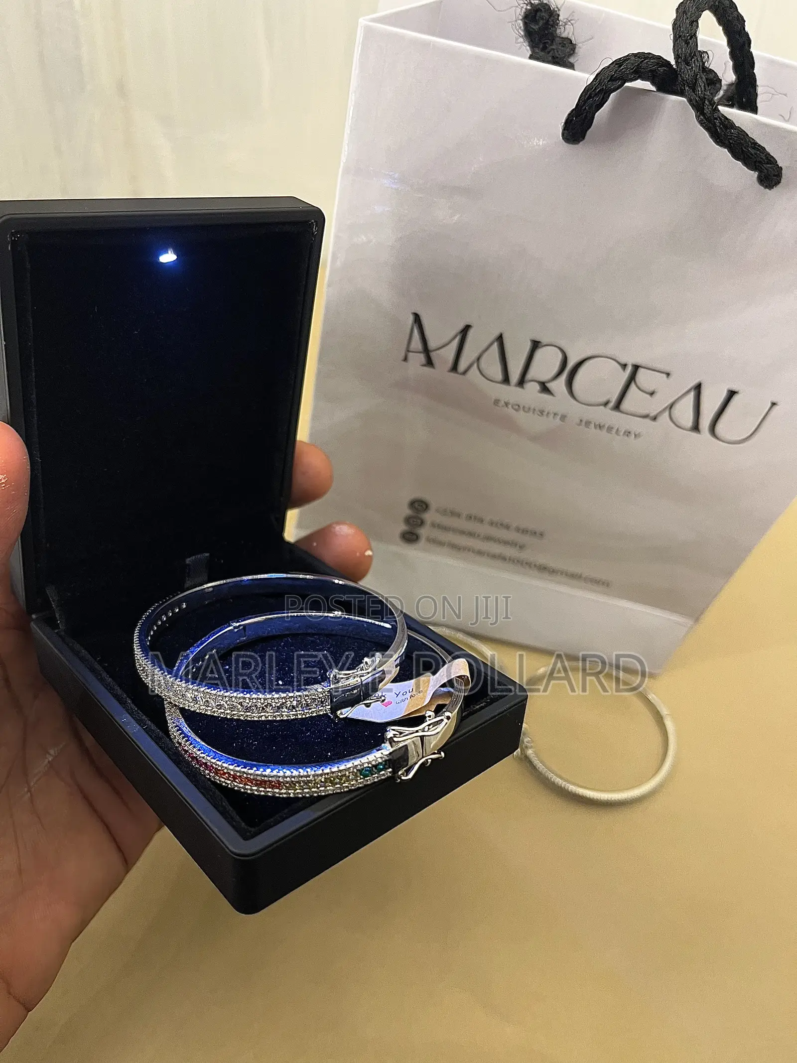 Cz Zirconia Silver Plated Iced Out Color Unisex Bracelet Bangle