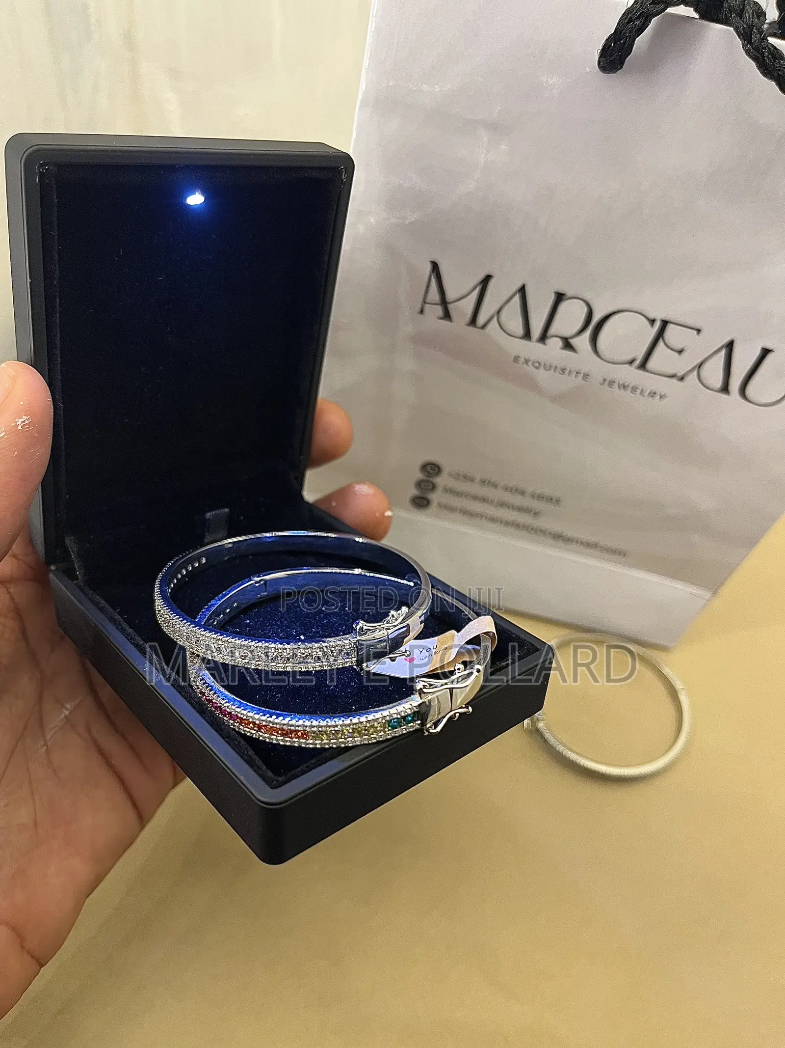 Cz Zirconia Silver Plated Iced Out Color Unisex Bracelet Bangle